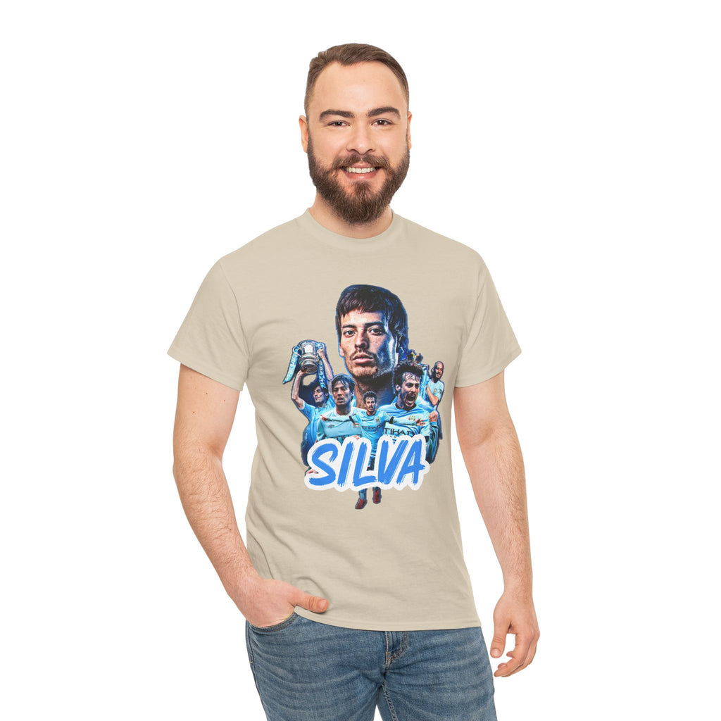 David Silva Manchester City Soccer Tee — Classic Player Portrait Football Shirt