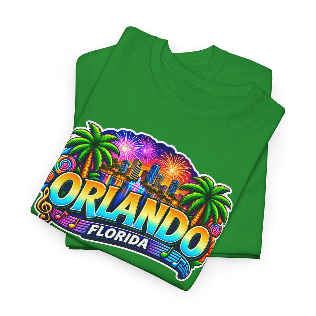 Orlando Florida Retro Sunset Palm Cotton T-Shirt