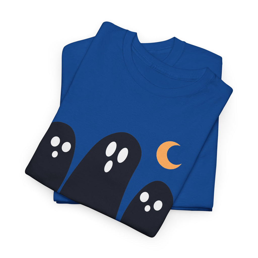 Ghost Trio Moon T-Shirt — Cute Halloween Graphic Tee