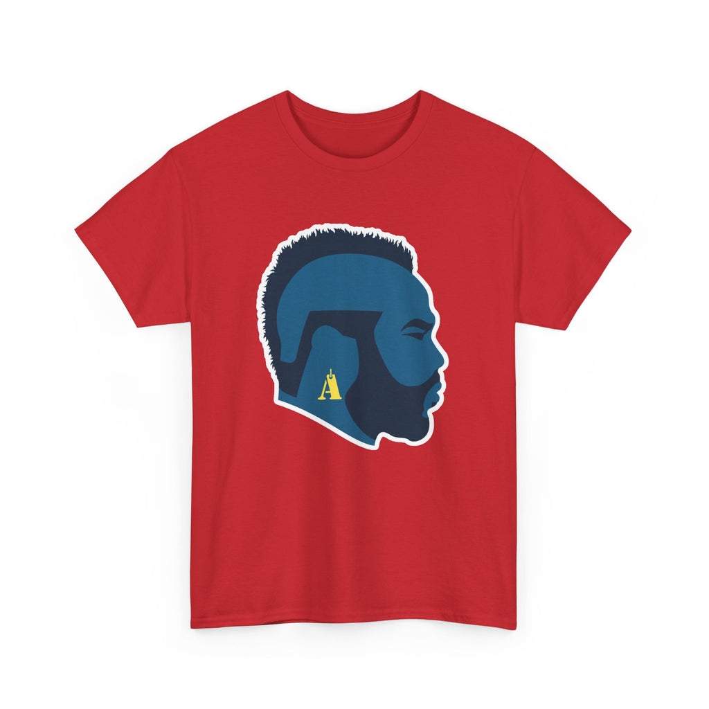 Mr T Profile Silhouette T‑Shirt – Blue Head & Gold Earring Graphic