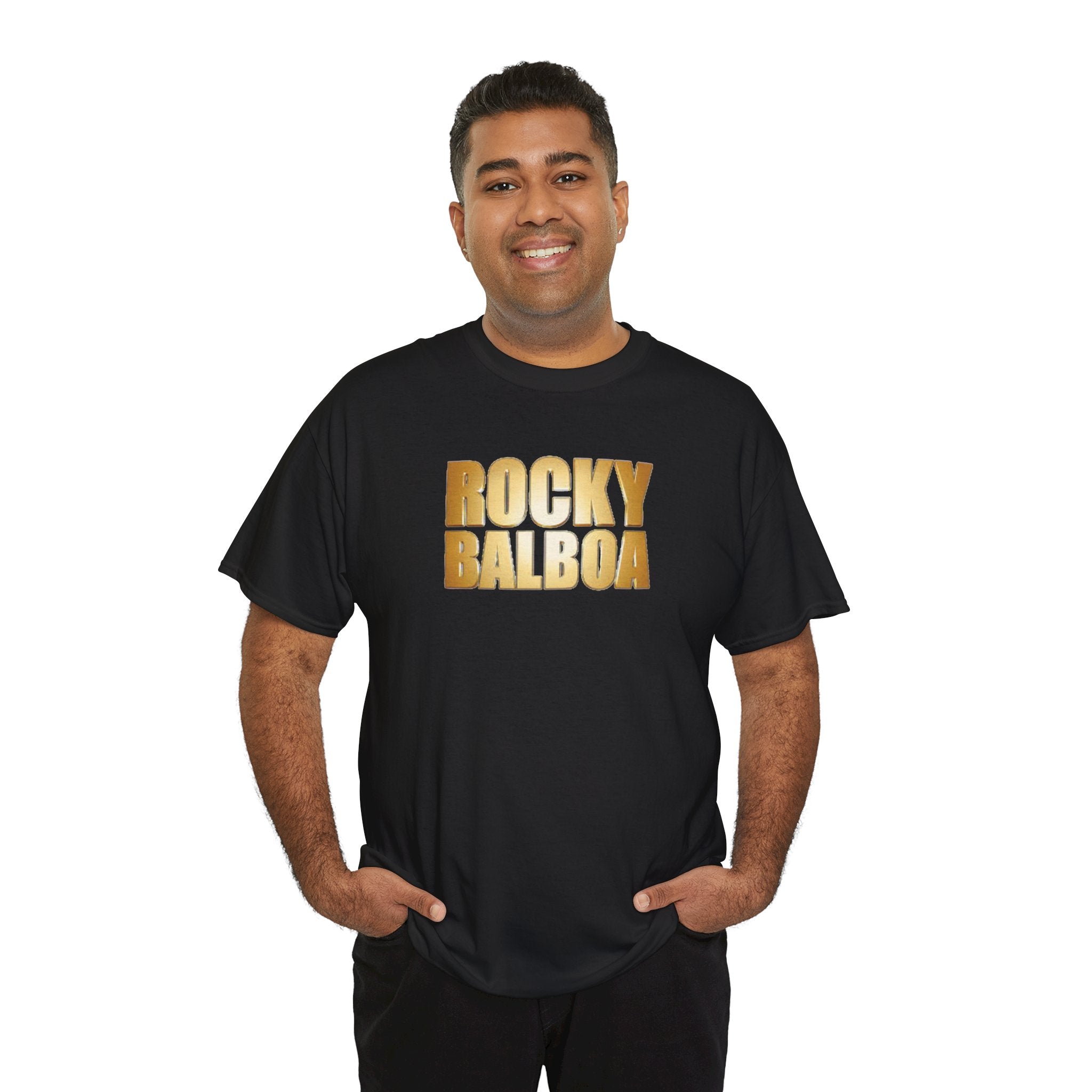 Rocky Balboa Gold Logo Tee — Retro Boxing Movie Fan T-Shirt