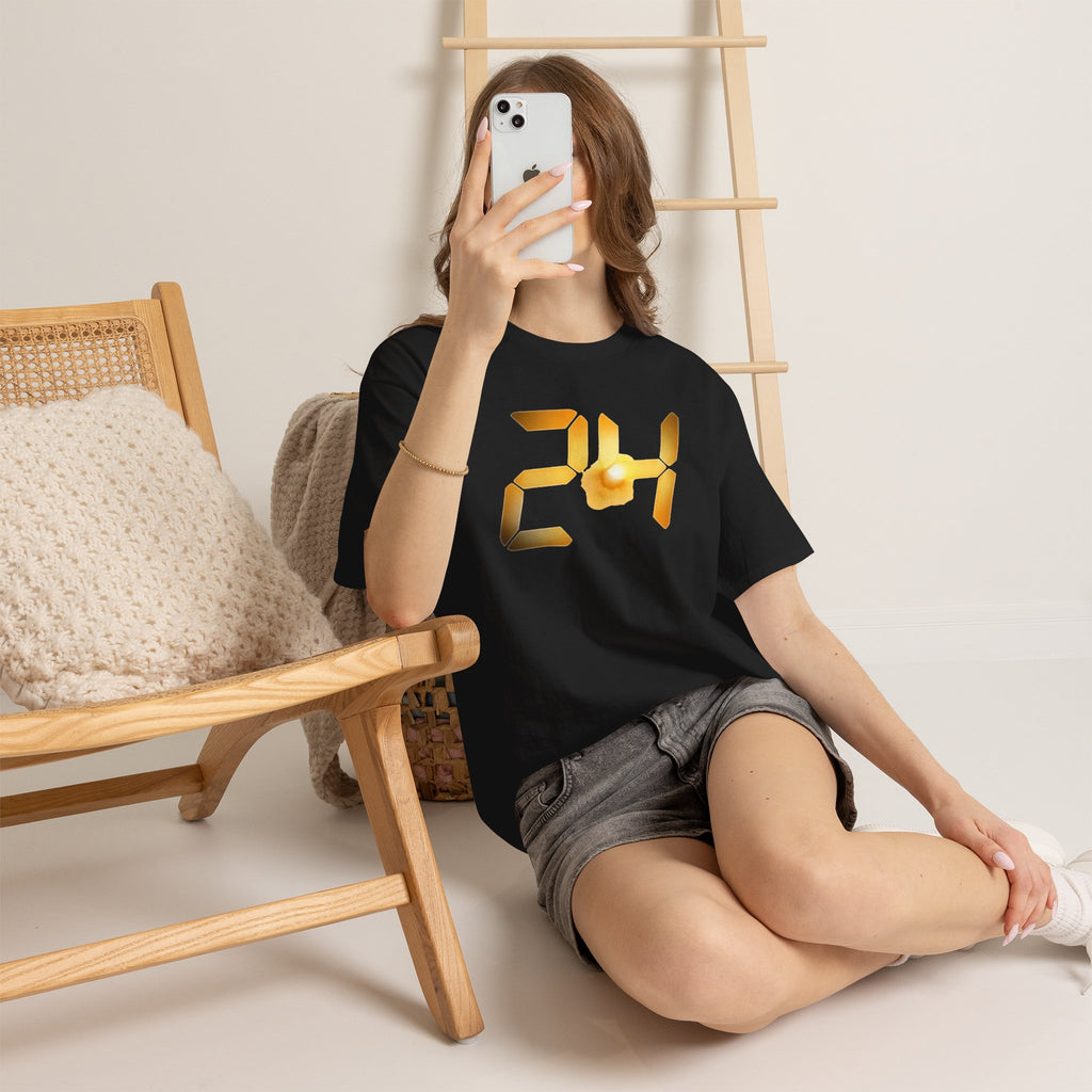 24 TV Show Inspired Tee — Gold Digital Clock Logo
