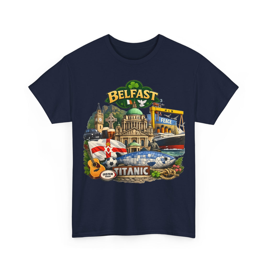 Belfast Collage T-Shirt – Titanic & City Landmarks Souvenir Tee