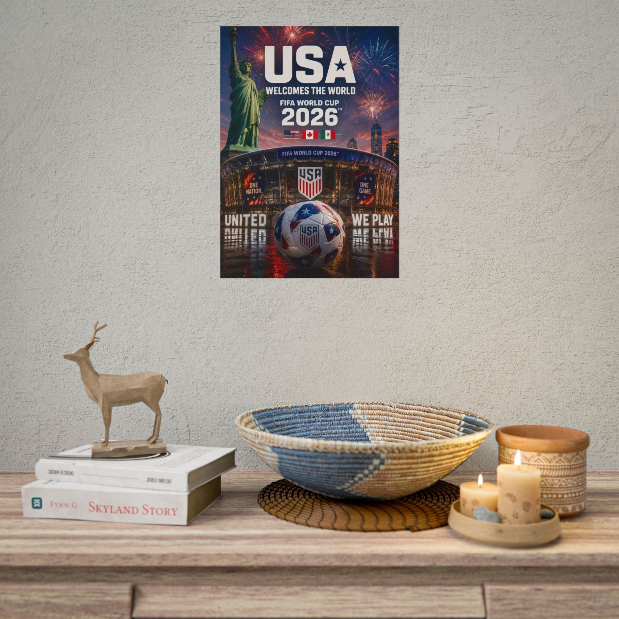FIFA World Cup 2026 USA Soccer Poster – “USA Welcomes the World” Rolled Poster