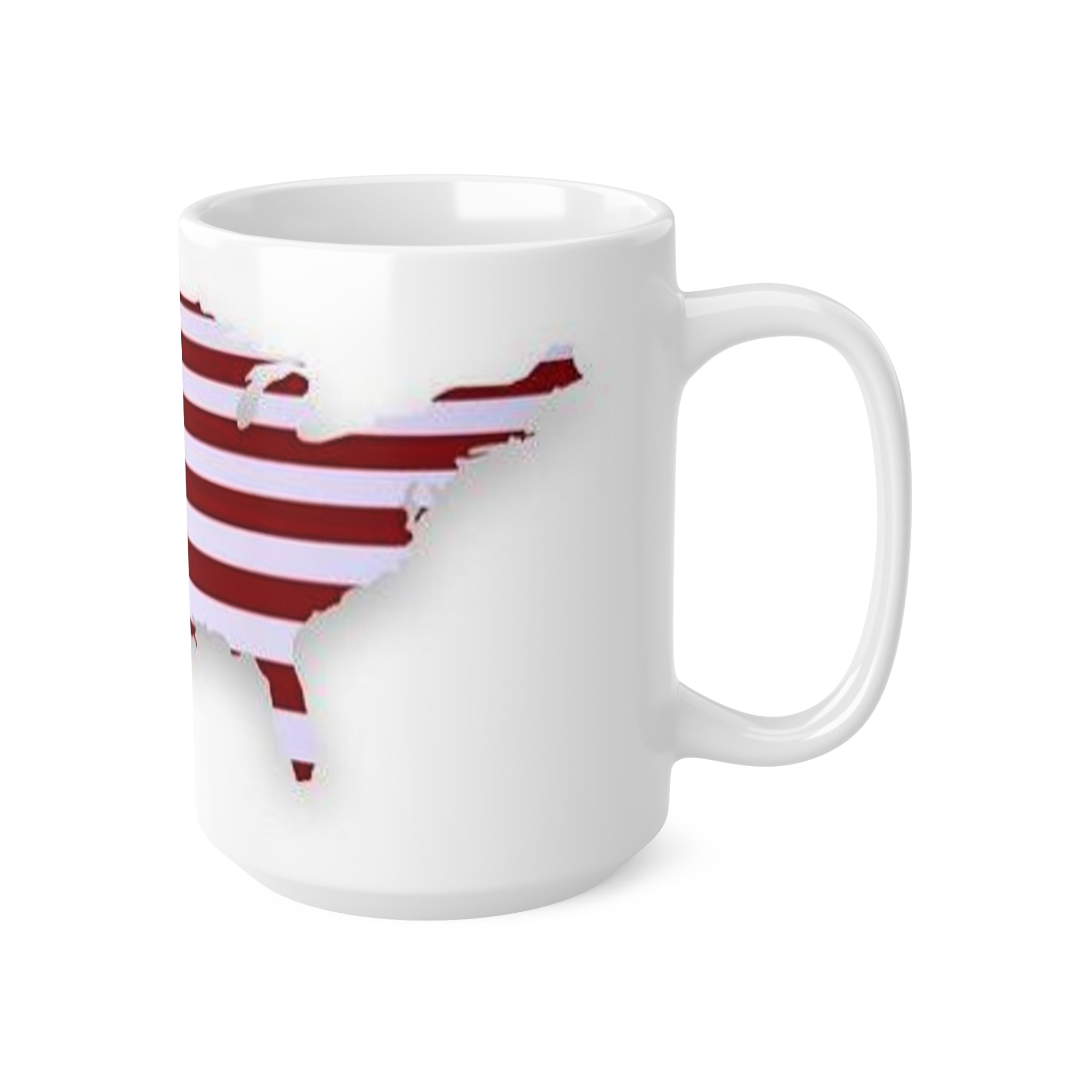 American Flag USA Map Ceramic Coffee Mug - Patriotic 11oz & 15oz