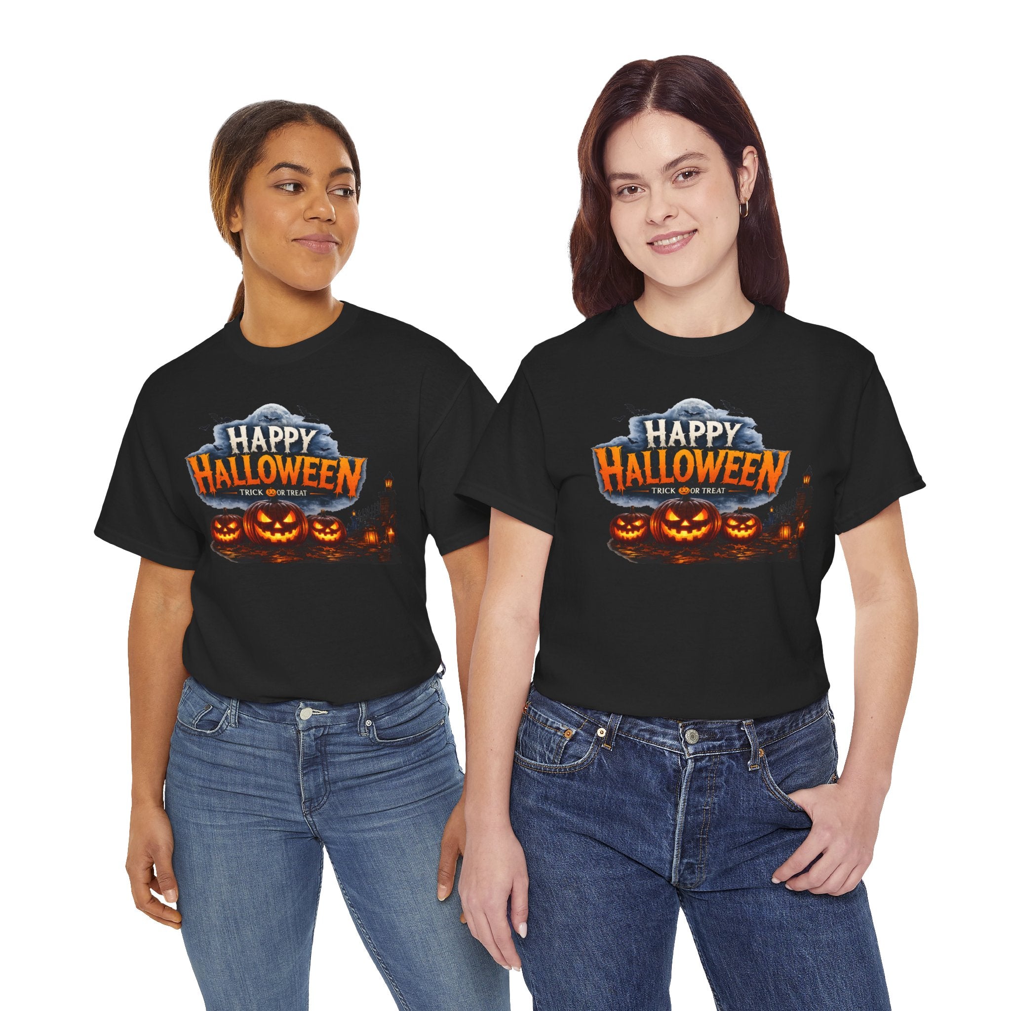 Happy Halloween Pumpkin Tee — Spooky Jack-O'-Lanterns Graphic Shirt