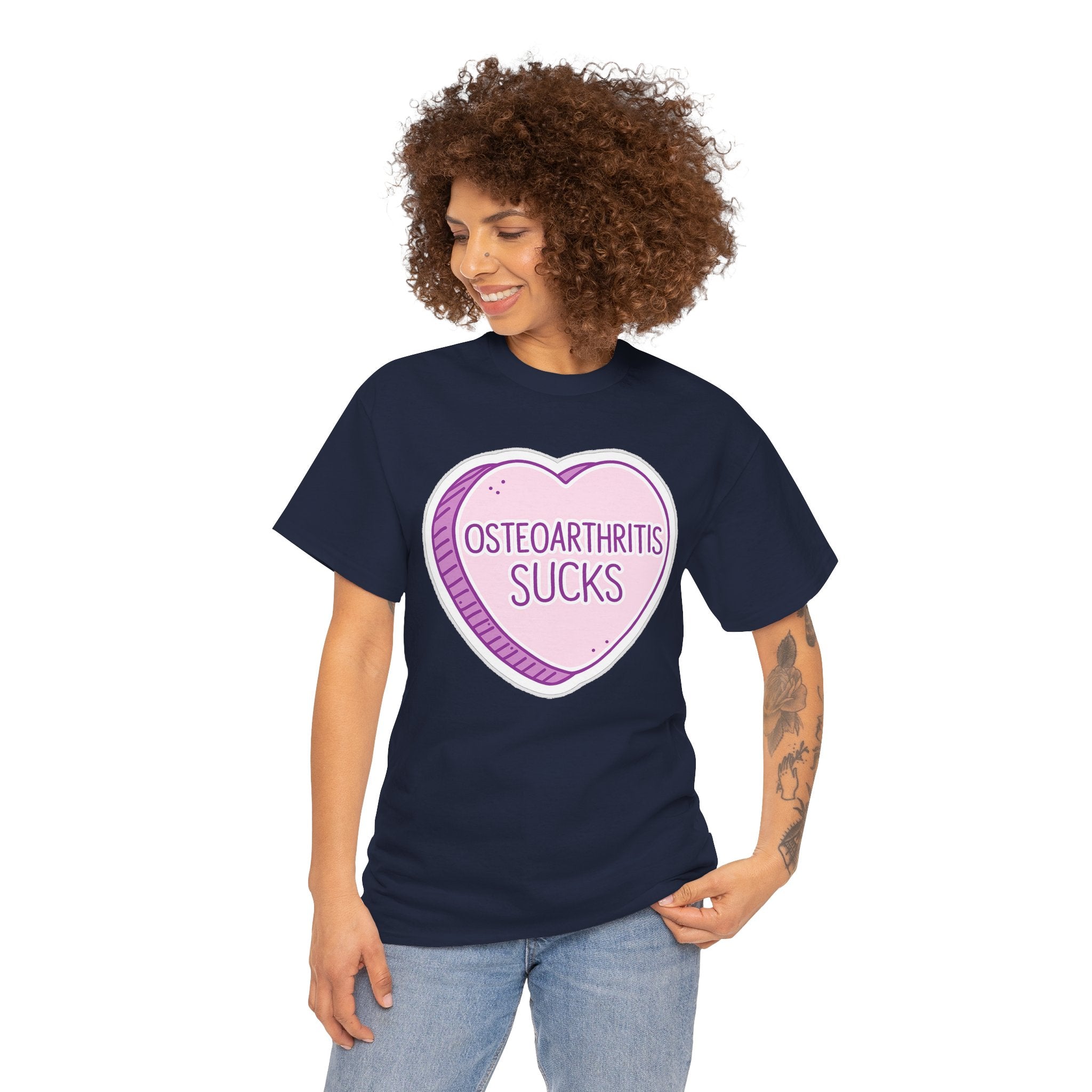 Osteoarthritis Sucks T-Shirt — Pink Heart Awareness Tee