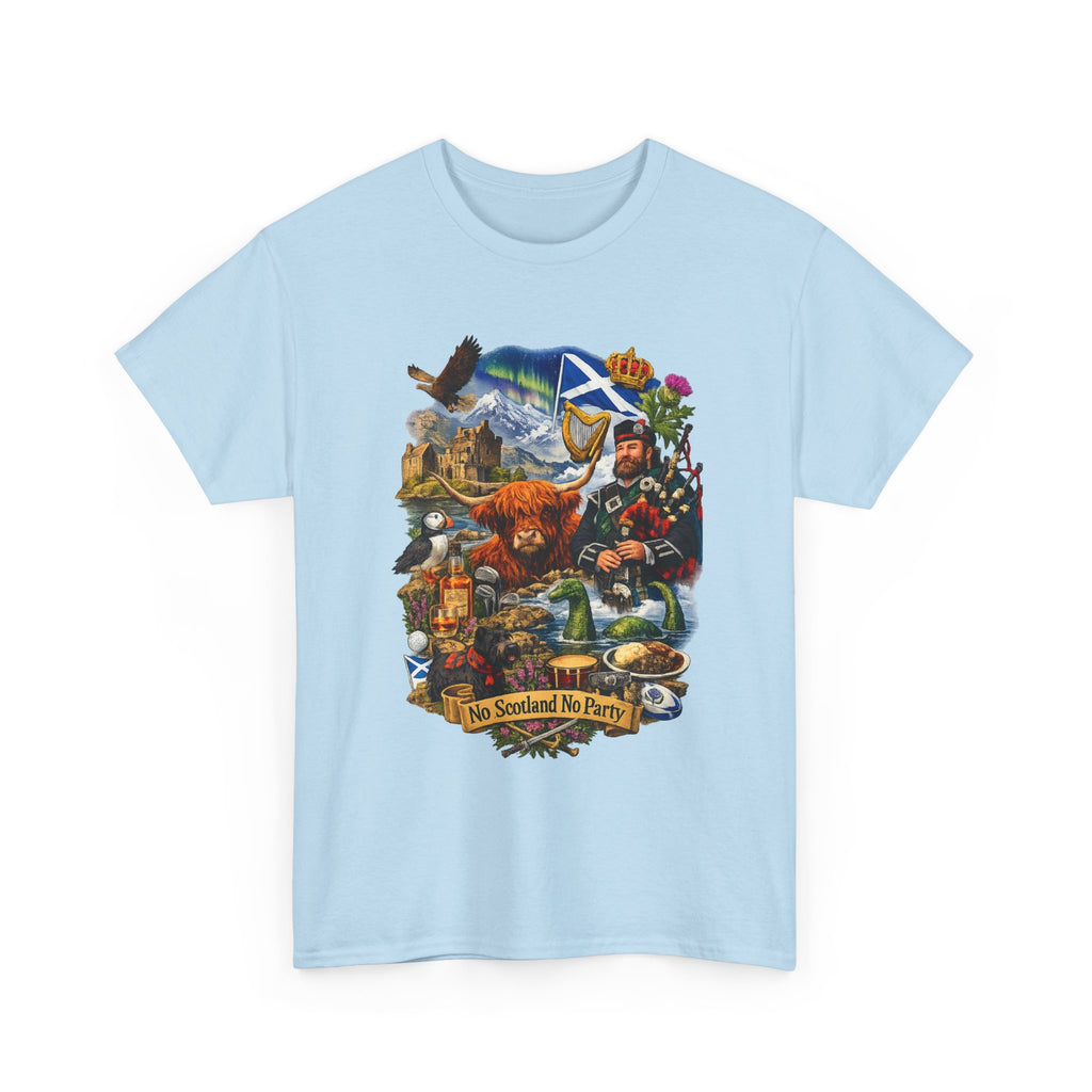 Scotland Collage T-Shirt — "No Scotland No Party" Scottish Heritage Tee