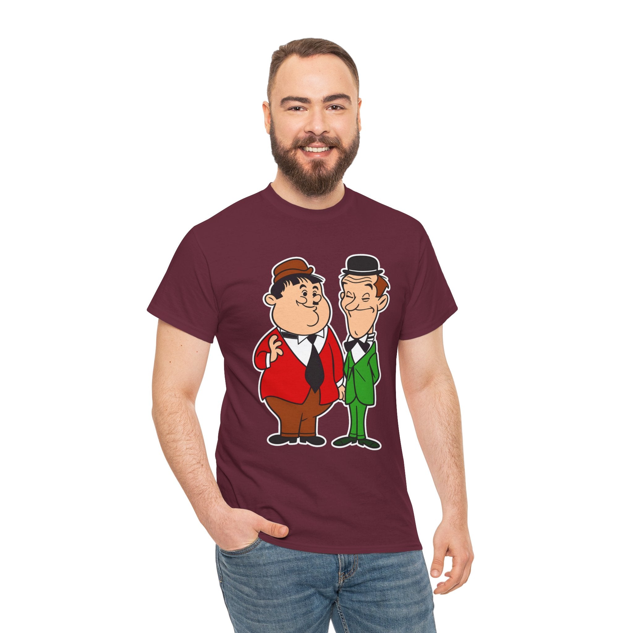 Comedy Duo Vintage Cartoon Cotton T-Shirt
