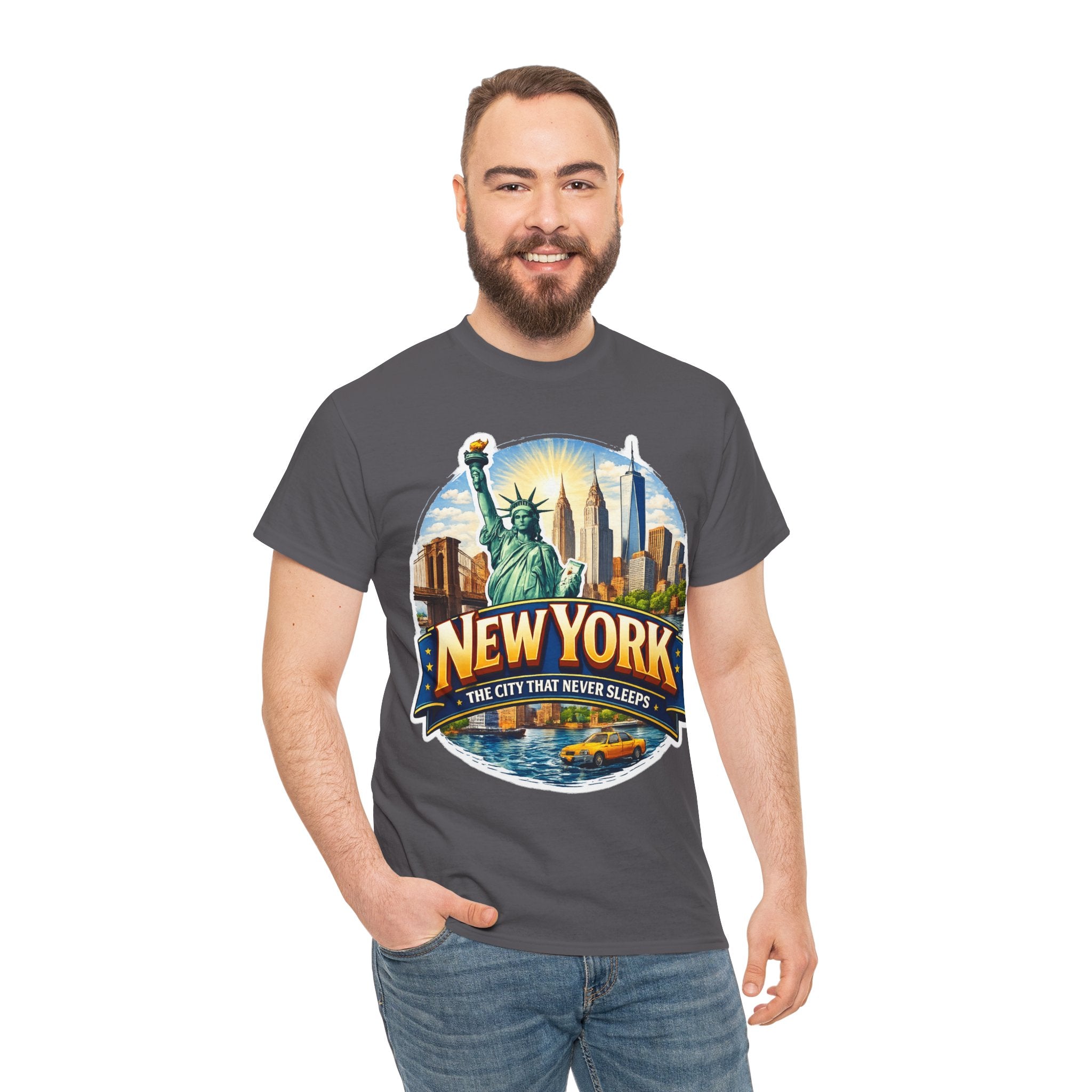 New York City T-Shirt - 'The City That Never Sleeps' Vintage Skyline Tee