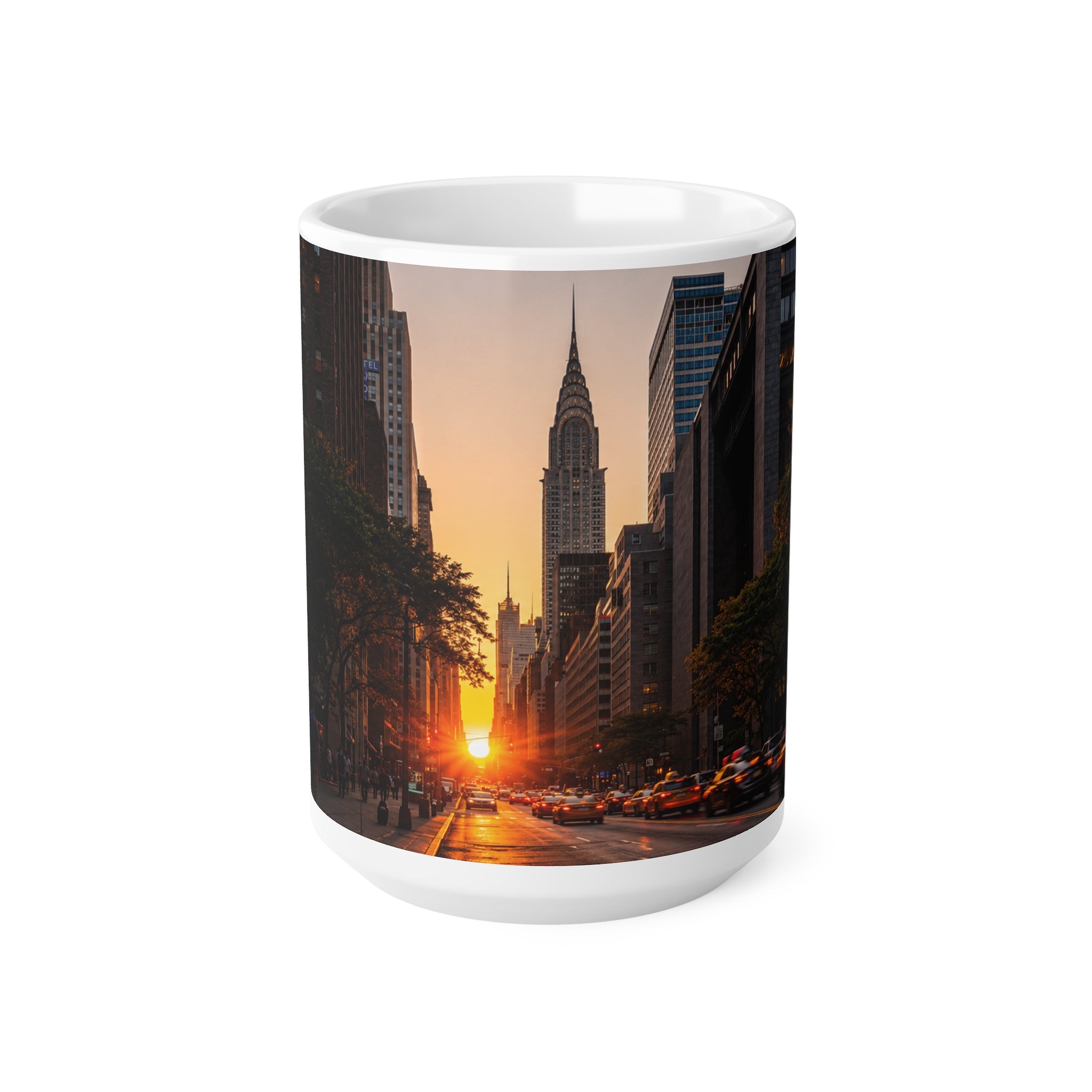 New York Sunset Ceramic Coffee Mug — Manhattan Skyline 11oz & 15oz