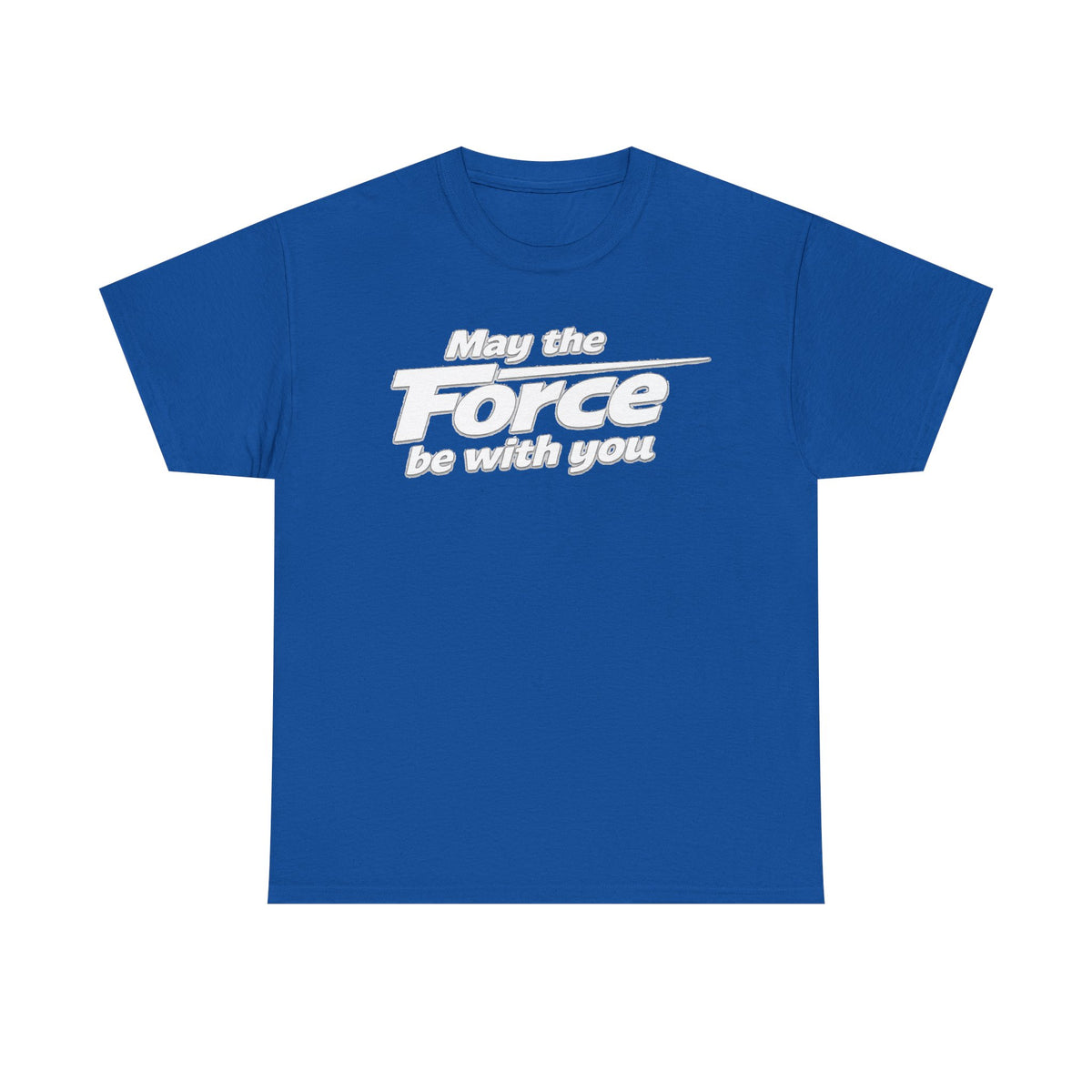 "May the Force Be With You" Retro Embossed Graphic T‑Shirt —