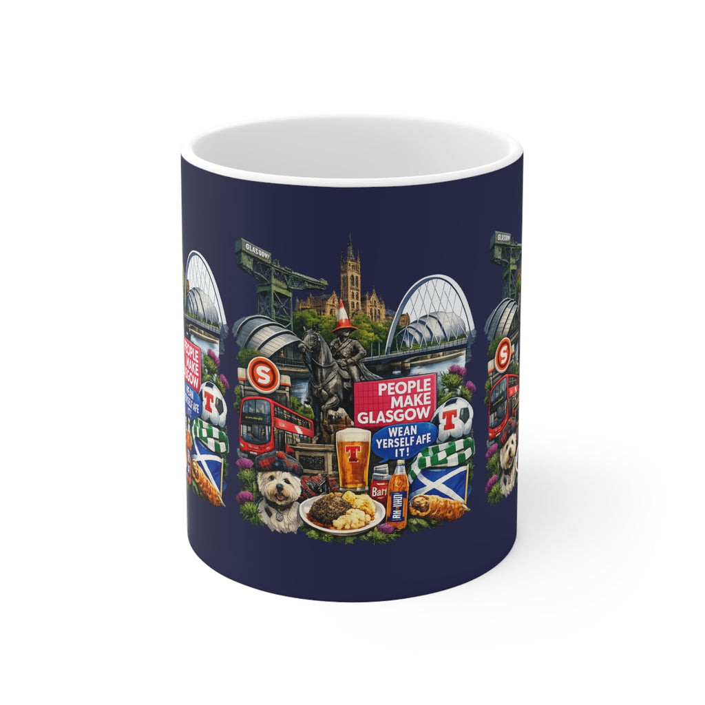 Glasgow Landmarks Ceramic Mug — People Make Glasgow Collage, 11oz & 15oz
