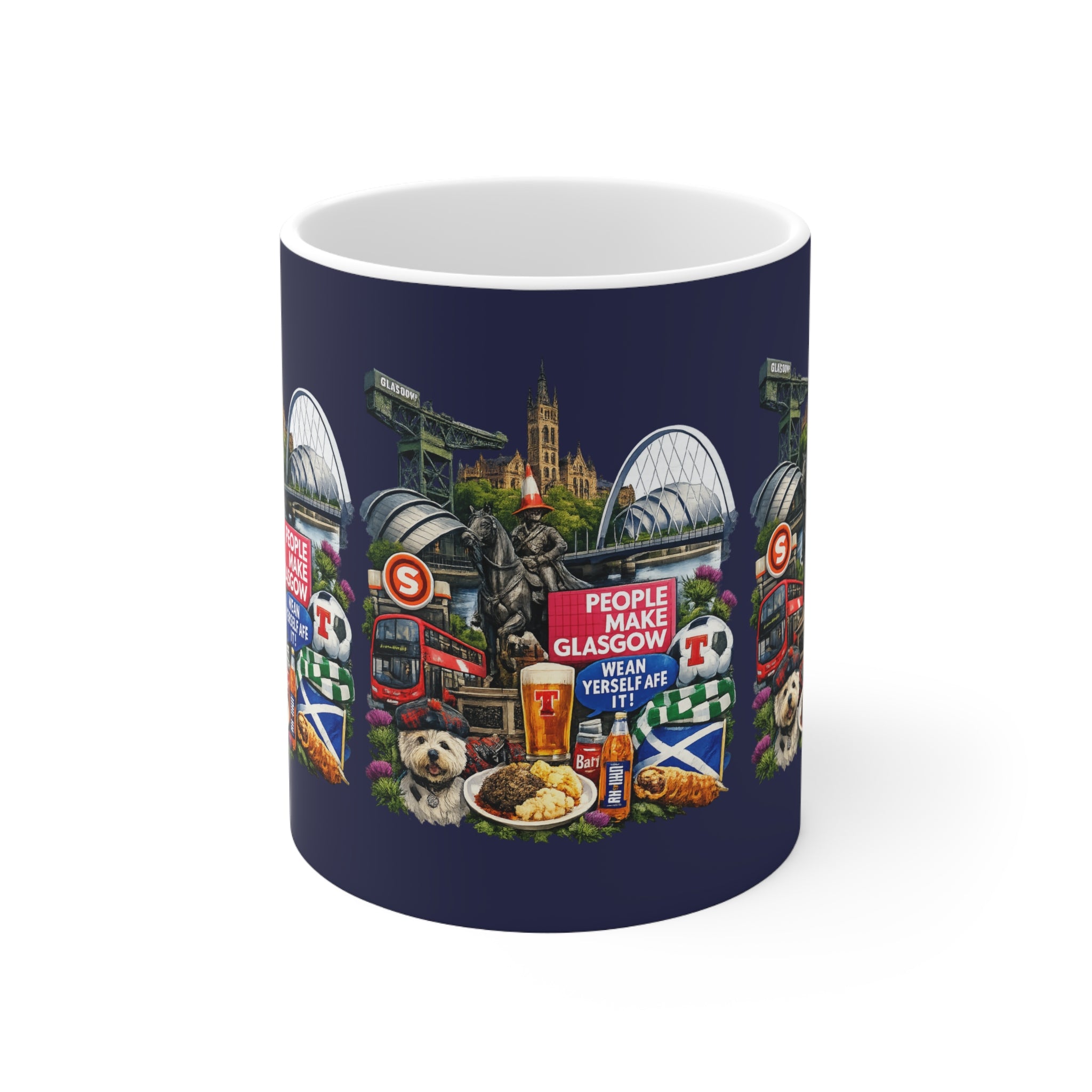 Glasgow Landmarks Ceramic Mug — People Make Glasgow Collage, 11oz & 15oz