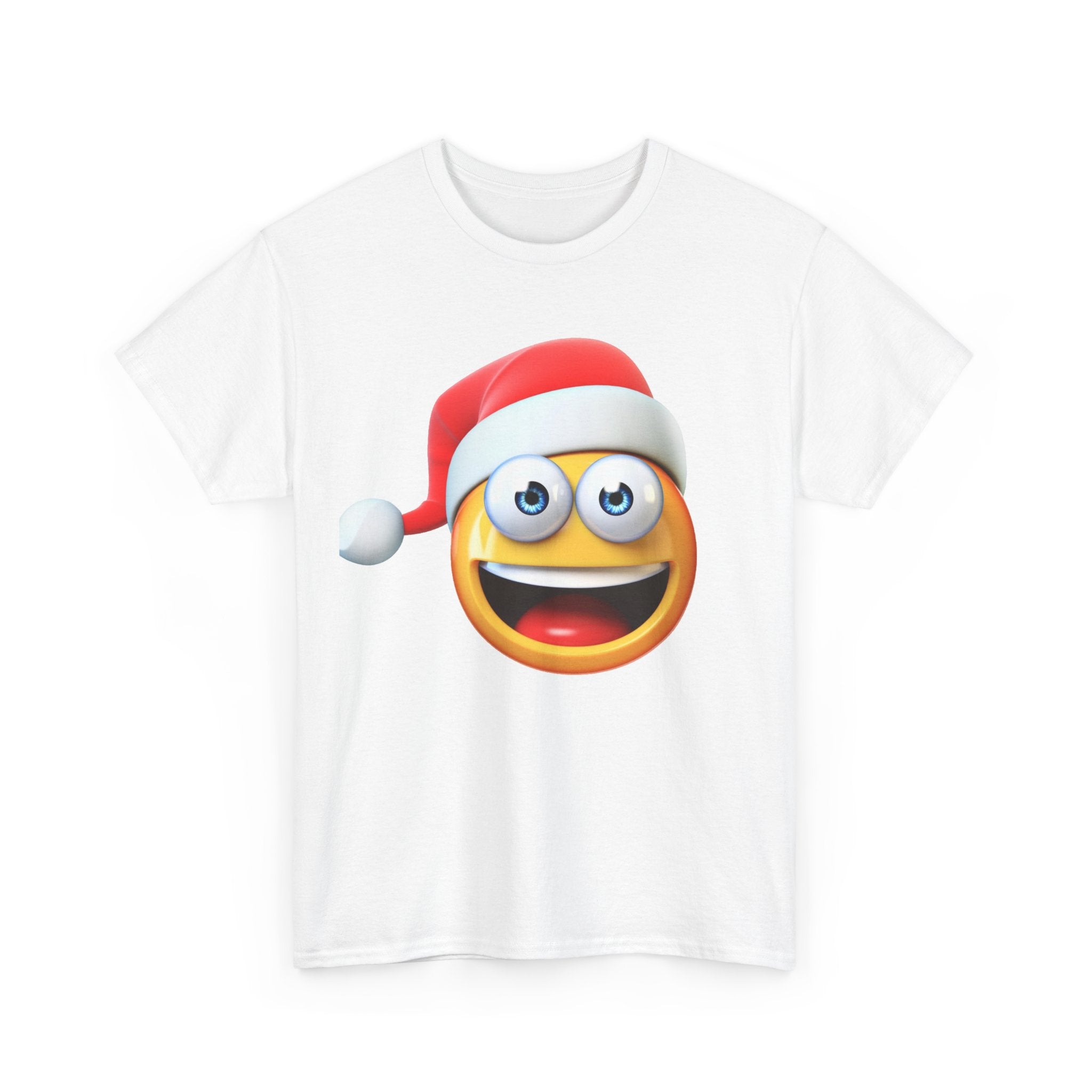 Christmas Emoji T-Shirt — Santa Hat Smiley Holiday Tee
