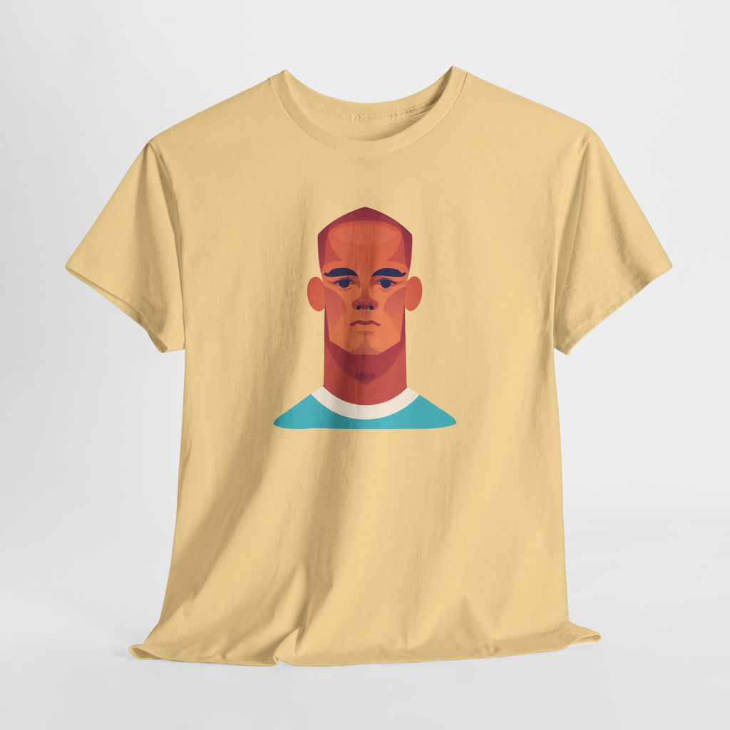 Vinny Kompany Manchester City Legend Minimalist Portrait Tee — Bold Stylized Face Graphic T-Shirt