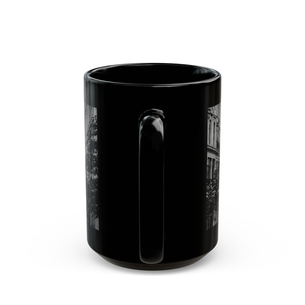 London Street Union Jack Street Scene Black Mug (11oz, 15oz) — London Flags Coffee Cup