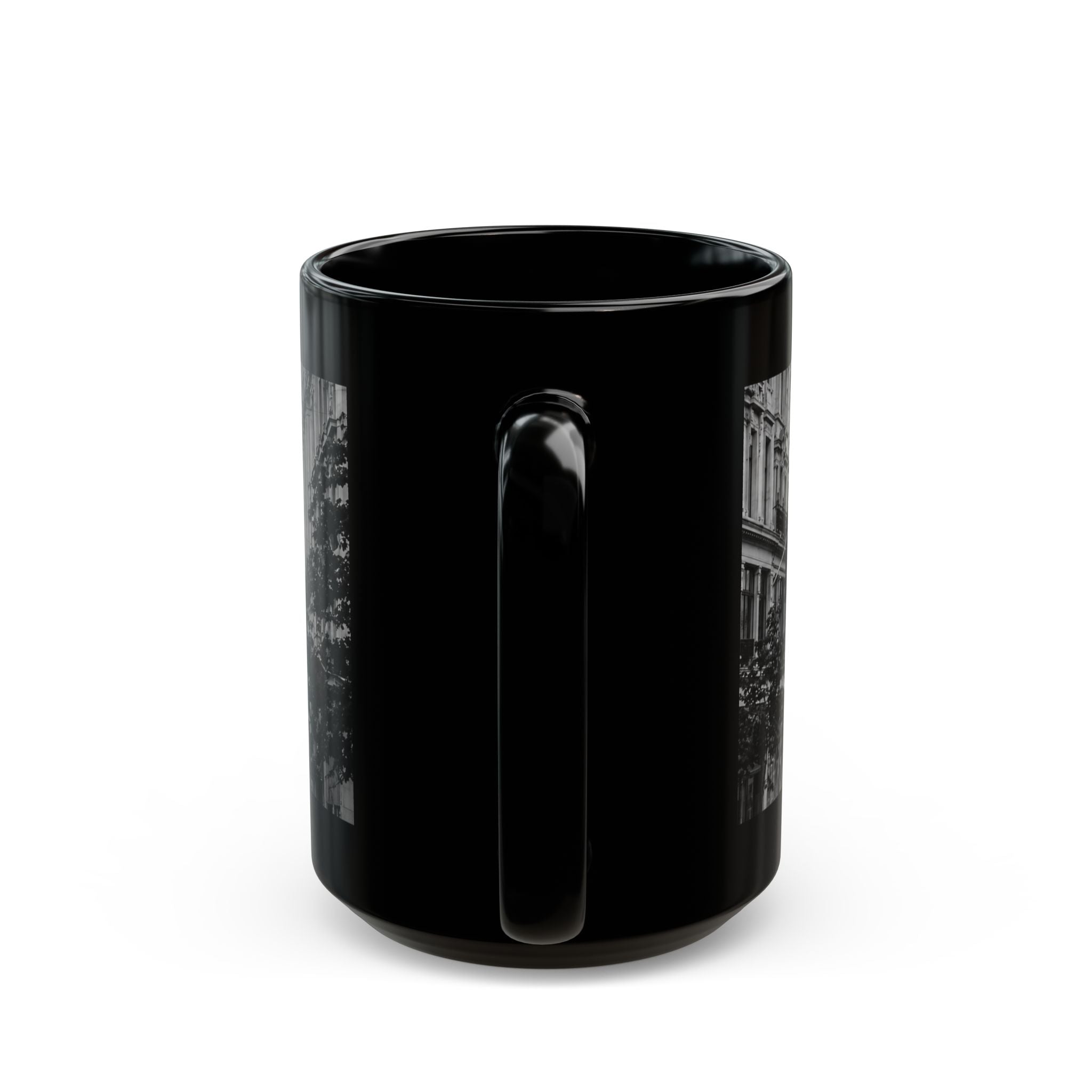 London Street Union Jack Street Scene Black Mug (11oz, 15oz) — London Flags Coffee Cup
