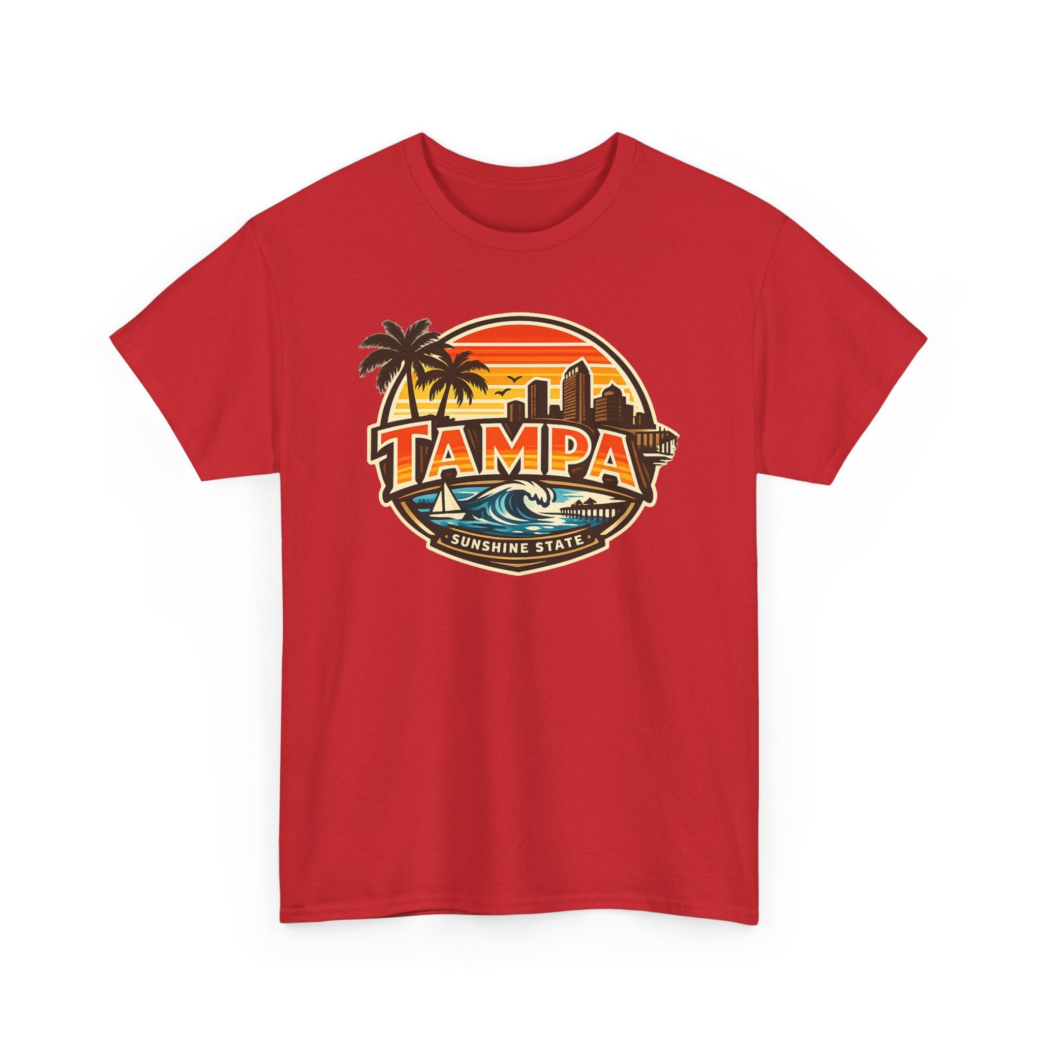 Tampa Retro Sunset T-Shirt – Vintage Palm Beach Skyline Tee