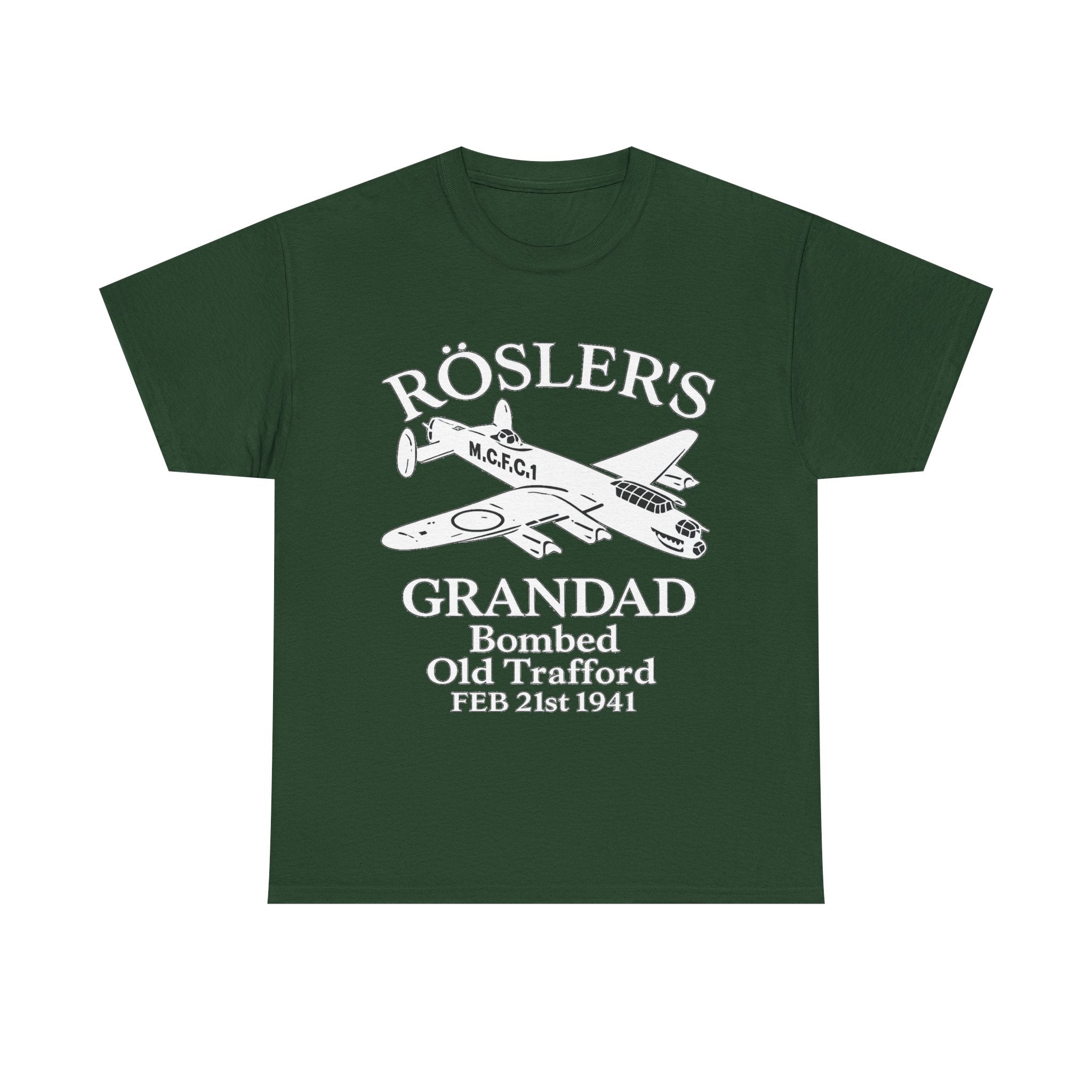 Rösler's Grandad Bombed Old Trafford Tee — WWII Tribute Military Plane Shirt (Feb 21, 1941)