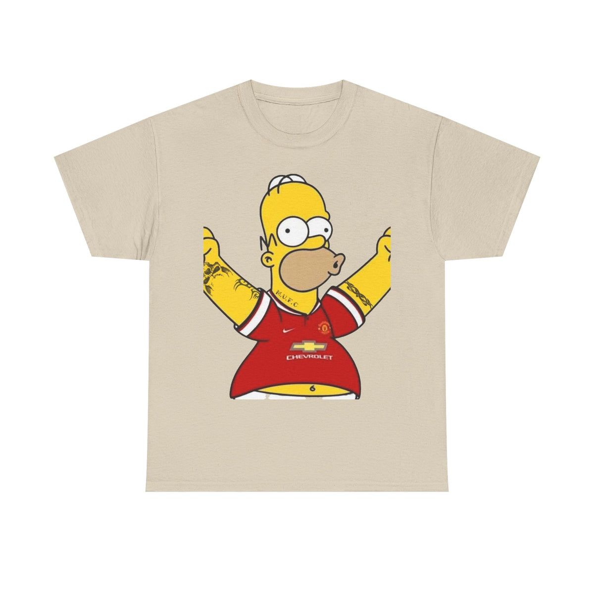 Homer Simpson Manchester Fan T-Shirt — Cartoon Football Supporter Tee