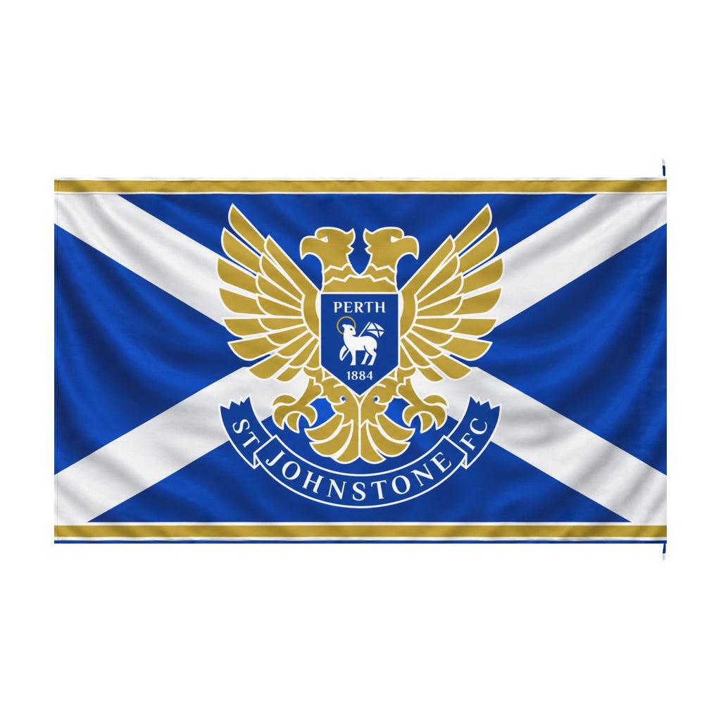 St Johnstone FC Double-Sided Scottish Saltire Flag — Perth Football Club Banner