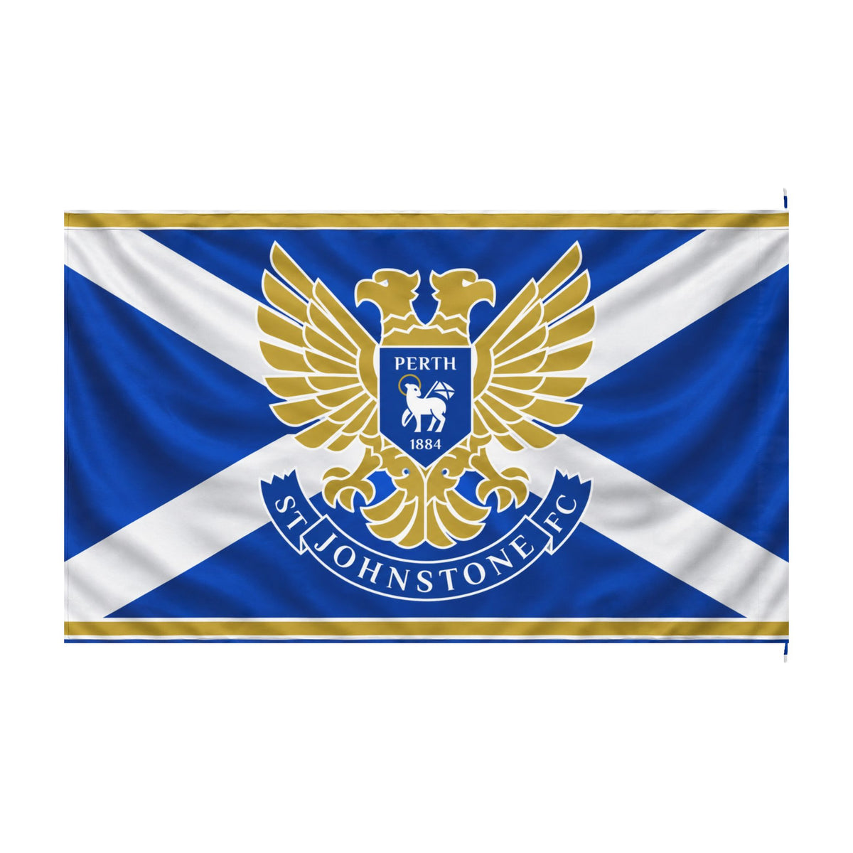 St Johnstone FC Double-Sided Scottish Saltire Flag — Perth Football Club Banner