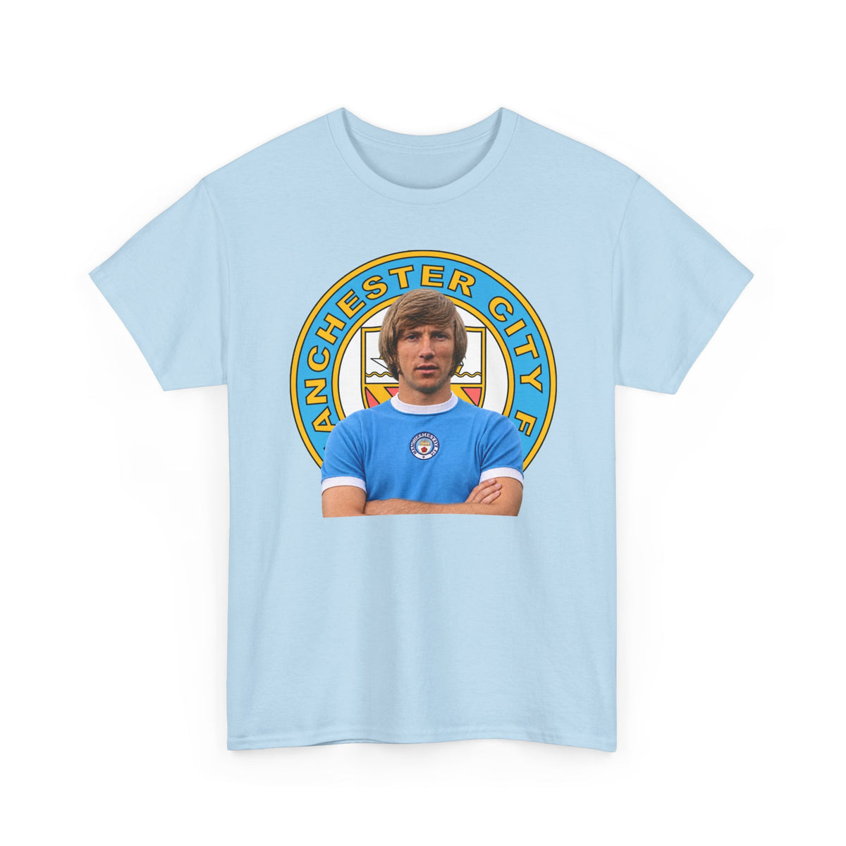 Colin Bell Manchester City Legend Cotton Tee — Retro Player Graphic