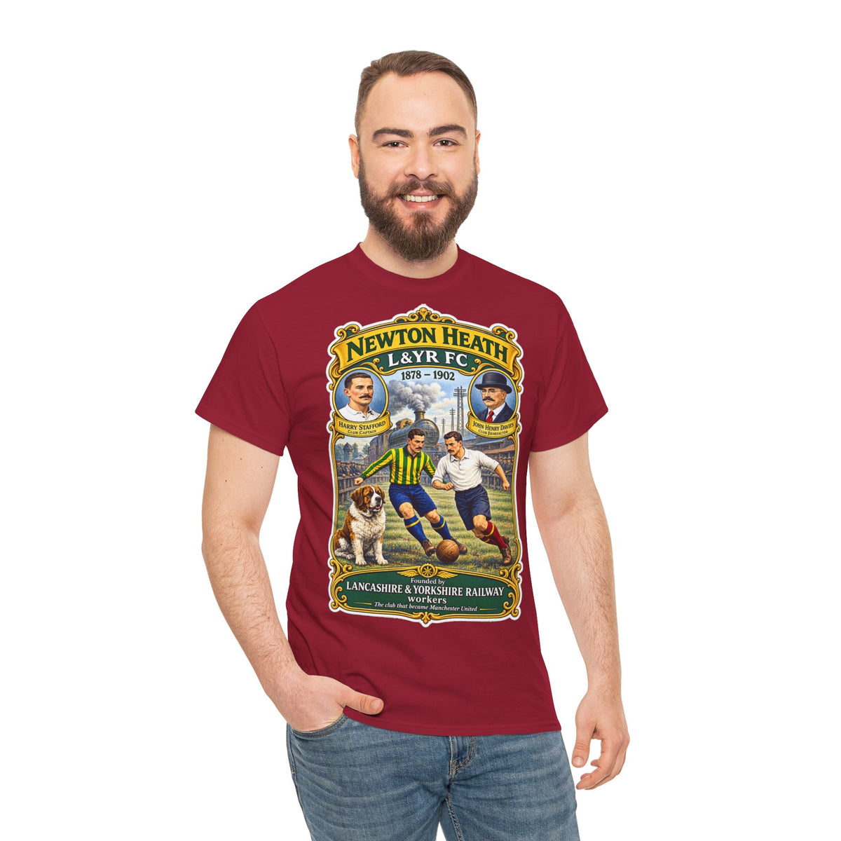 Newton Heath L&YR FC Vintage Football Tee — Lancashire & Yorkshire Railway Soccer Shirt