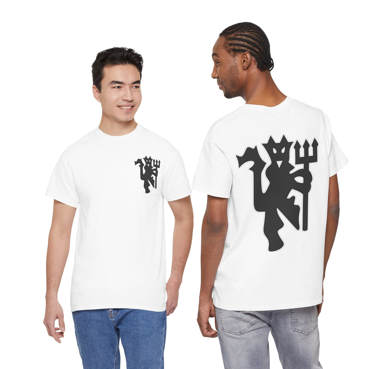 Manchester United Devil Cotton T-Shirt – Retro Trident Football Crest Tee