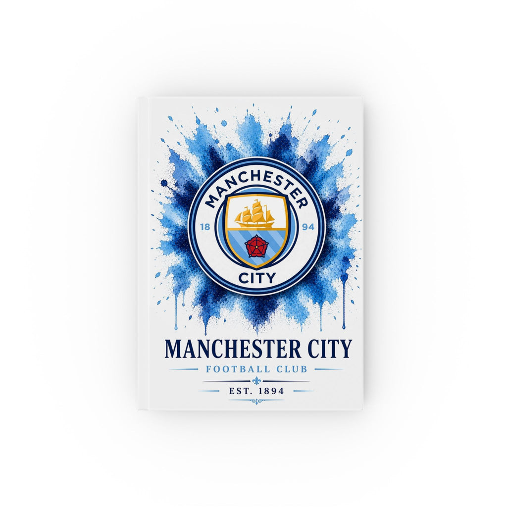 Manchester City Hardback Journal — Watercolor Crest Notebook for Fans