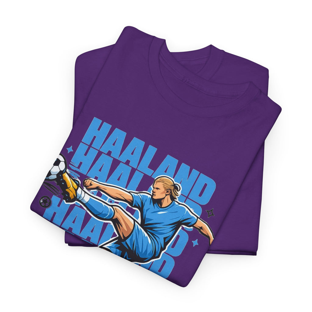 Haaland Manchester City Inspired Cotton T-Shirt — Striker Action Graphic Football Shirt
