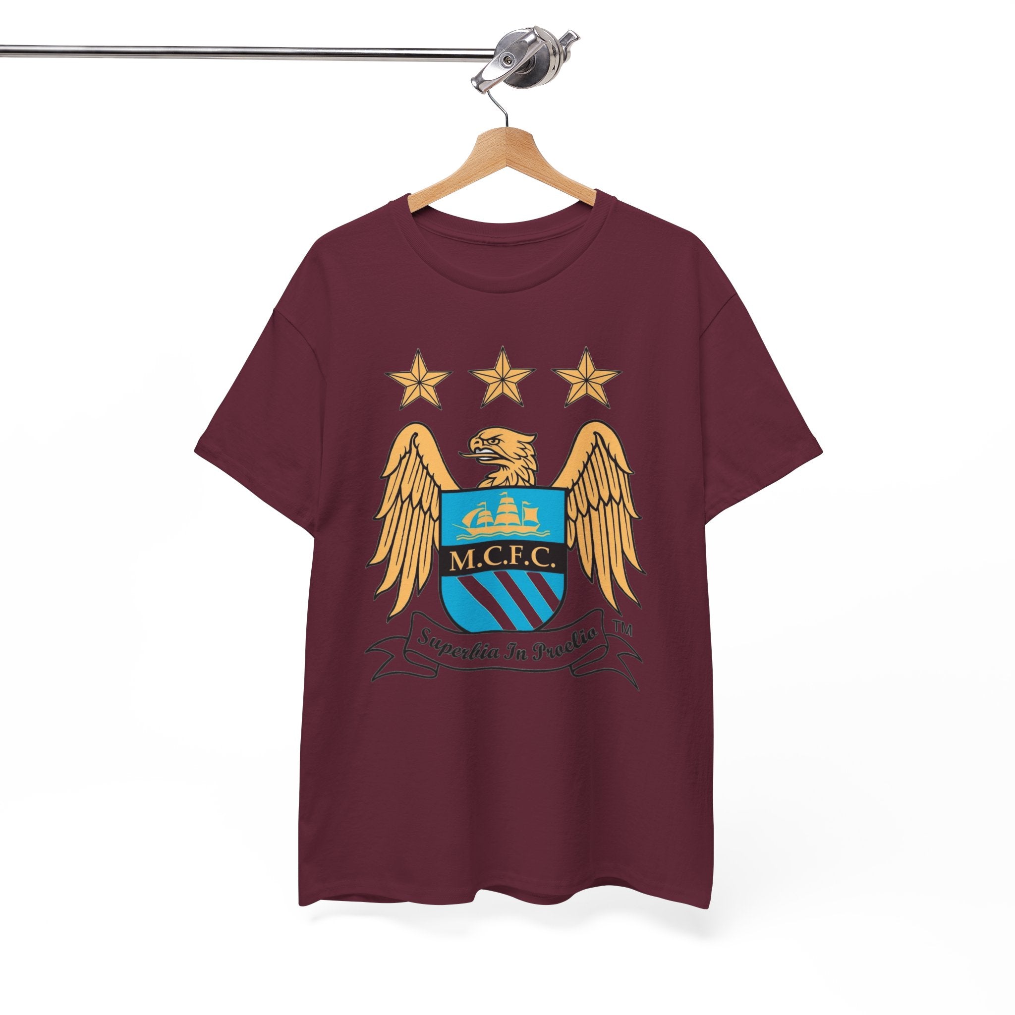Manchester City Retro Club Crest T‑Shirt — MCFC Vintage Style Club Emblem Tee