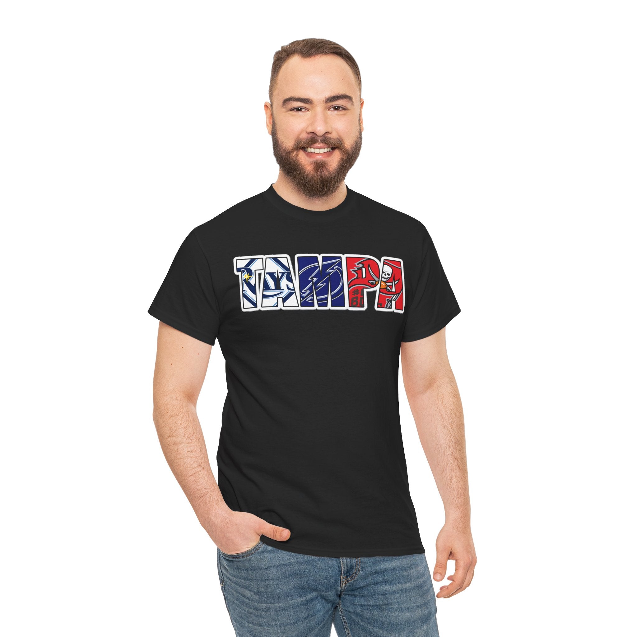 Tampa Block Letter Tee — Florida Flag Graphic T‑Shirt