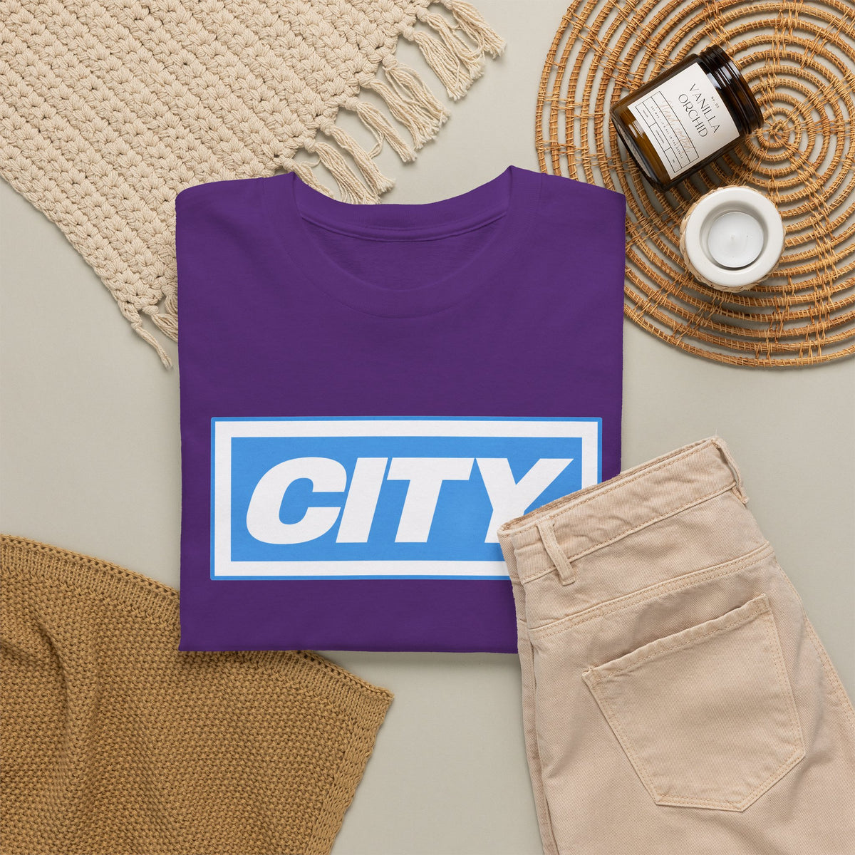 City Logo T-Shirt — Bold Blue Box Graphic Tee