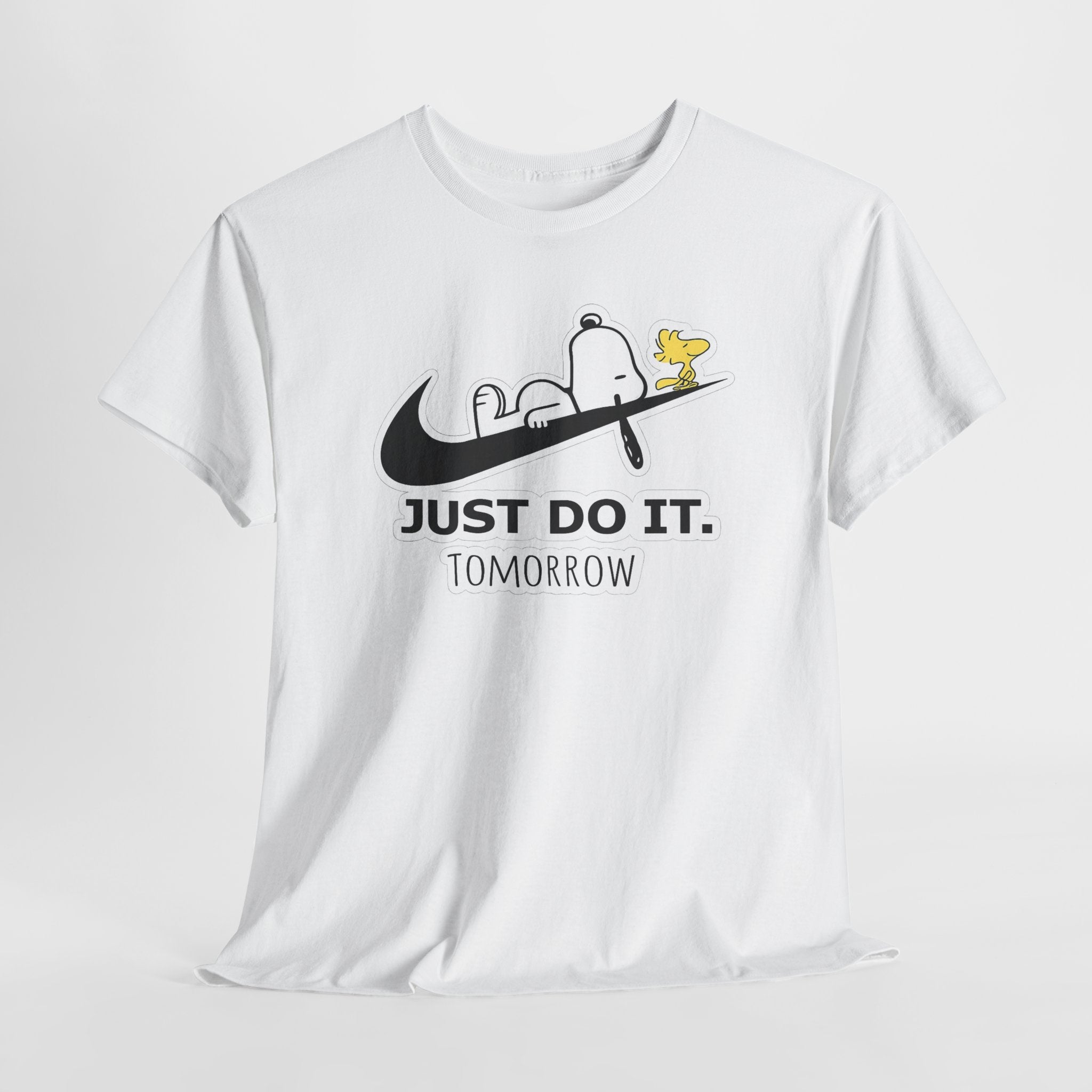 Snoopy "Just Do It Tomorrow" Graphic Cotton T-Shirt