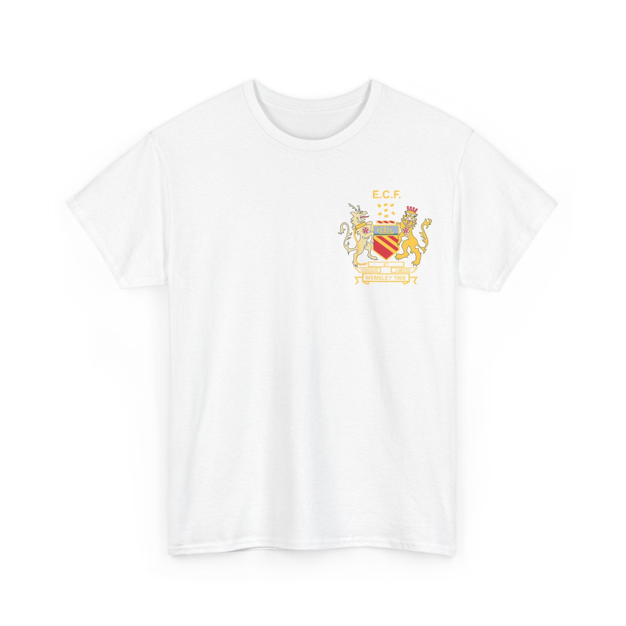 Manchester United Wembley 1968 Heraldic Crest Tee — Vintage Coat of Arms Chest Print