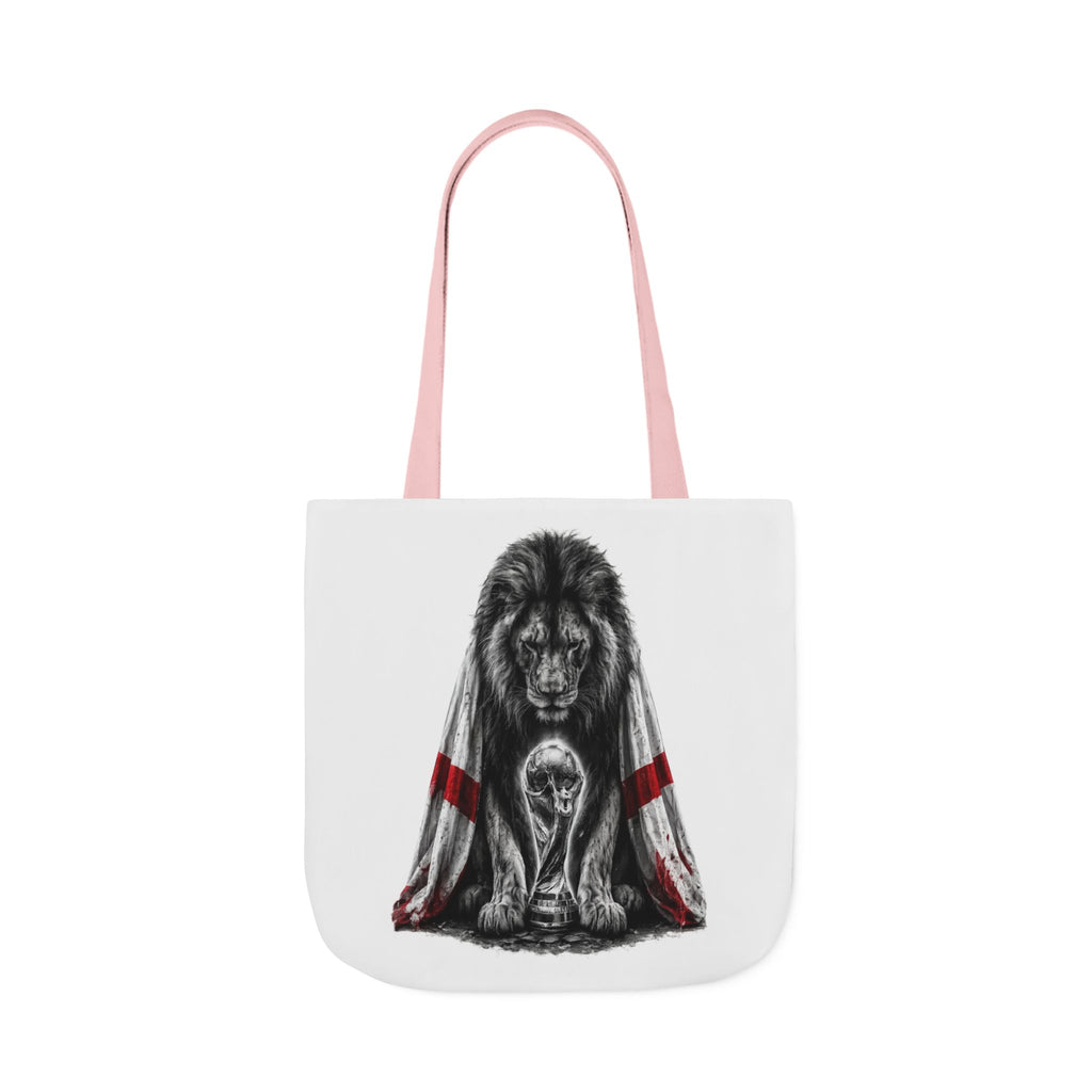 England Lion Guardian Canvas Tote — Protective Lion & Cub Illustration Tote Bag