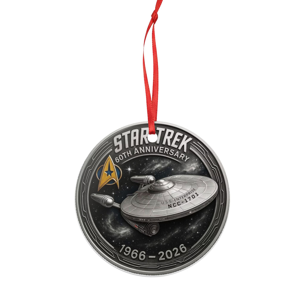 Star Trek 60th Anniversary Ceramic Ornament – USS NCC-1701 Two-Sided Holiday Decoration (1966–2026)