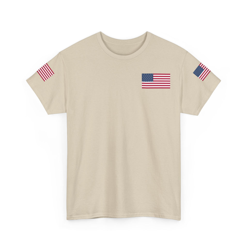 Team USA Flag T‑Shirt — Patriotic Navy Tee with Back Shield Logo