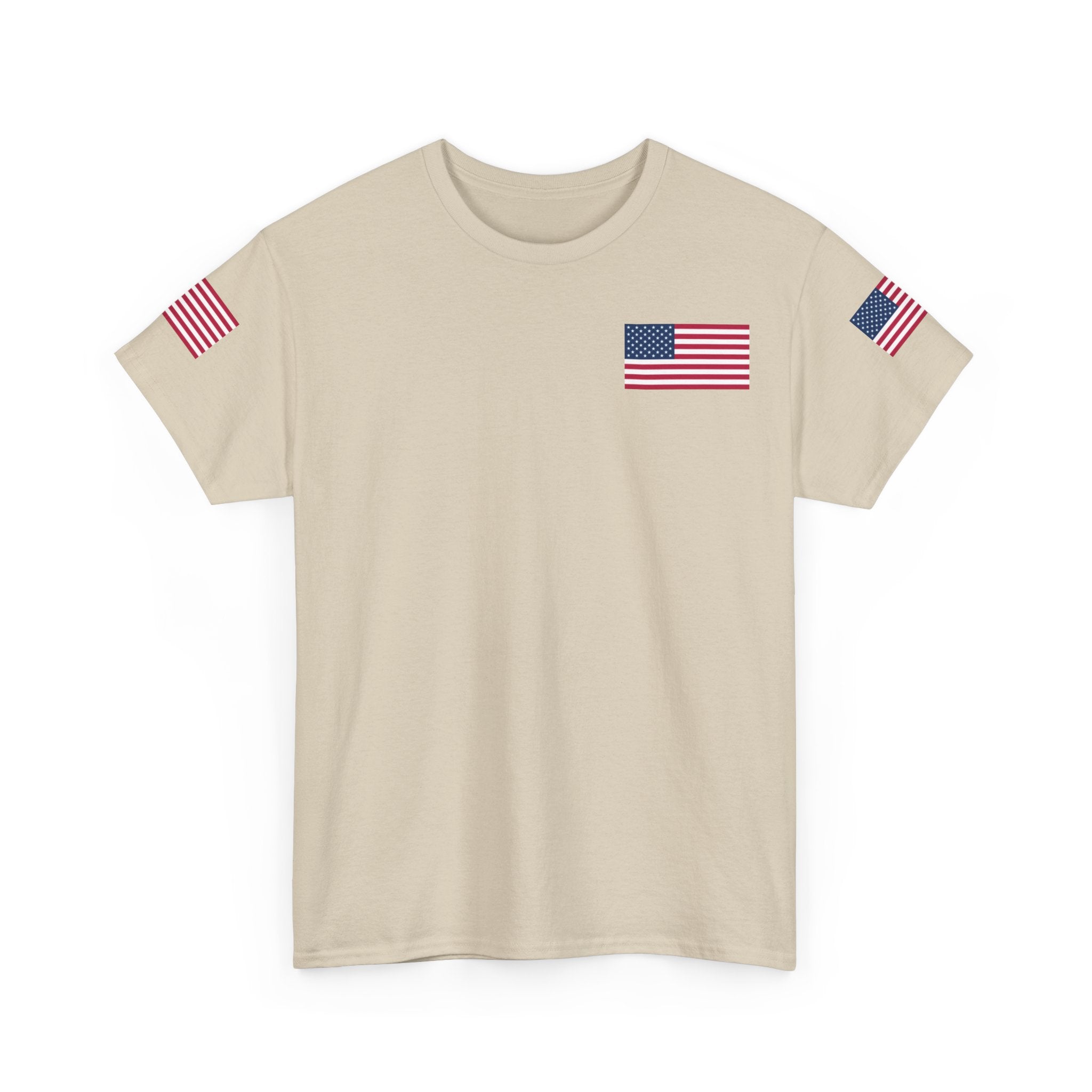 Team USA Flag T‑Shirt — Patriotic Navy Tee with Back Shield Logo