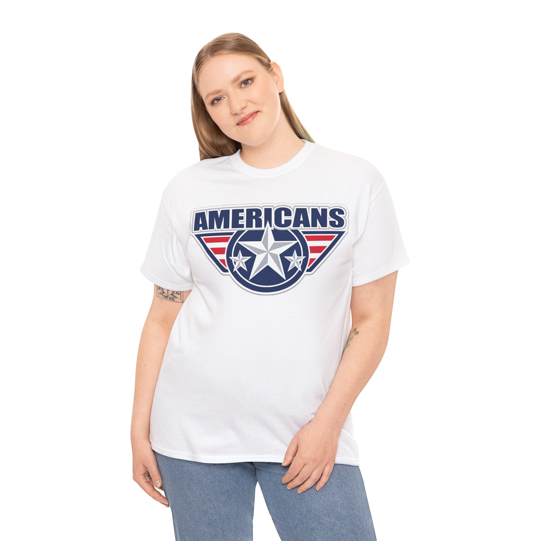 Americans Patriotic Star T‑Shirt — Red White Blue USA Graphic Tee