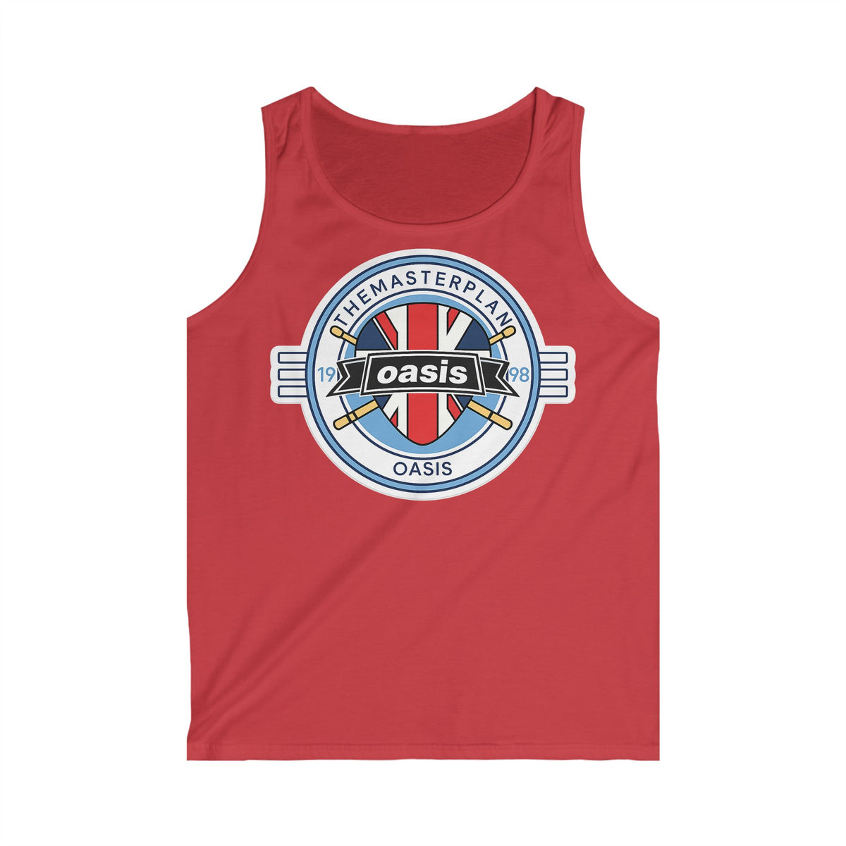 Oasis 'The Masterplan' Union Jack Logo Tank Top — Britpop Band Graphic Vest
