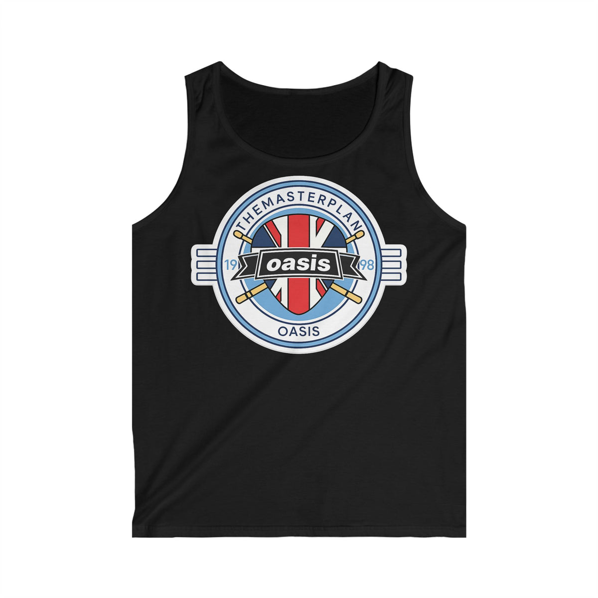 Oasis 'The Masterplan' Union Jack Logo Tank Top — Britpop Band Graphic Vest
