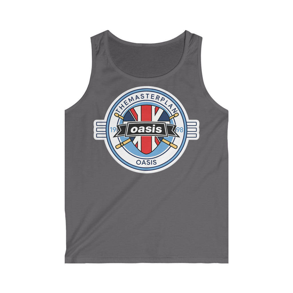 Oasis 'The Masterplan' Union Jack Logo Tank Top — Britpop Band Graphic Vest