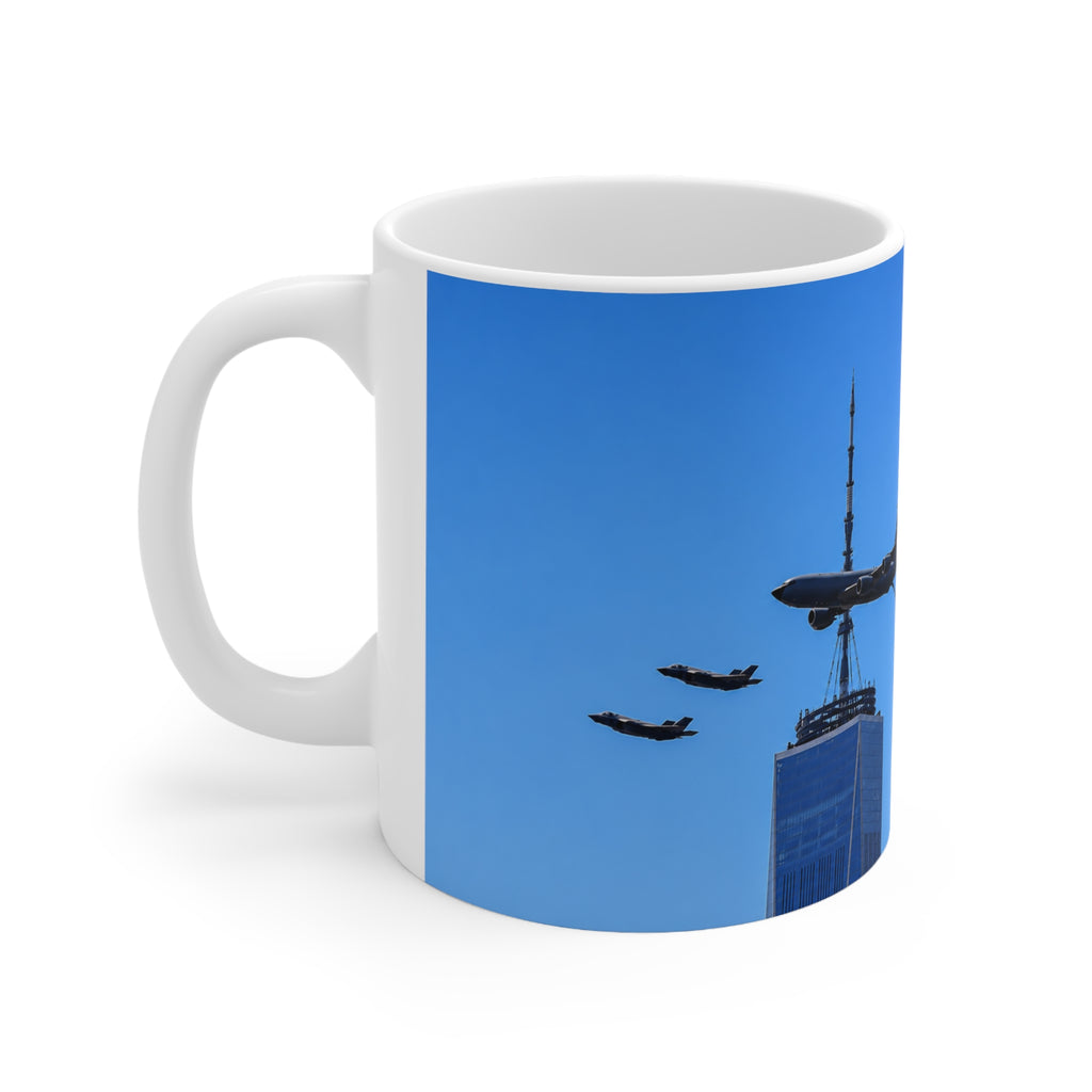 US Military over New York City Ceramic Coffee Cups, 11oz, 15oz