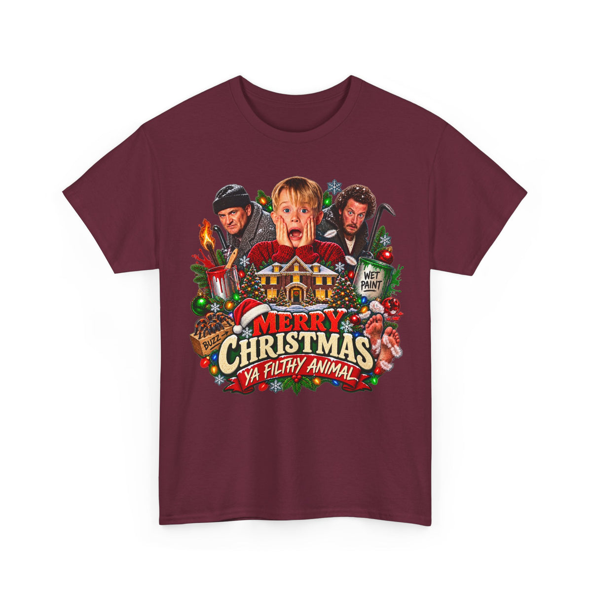 #Christmas Tee - "Merry Christmas Ya Filthy Animal" Home Alone Movie Holiday Shirt