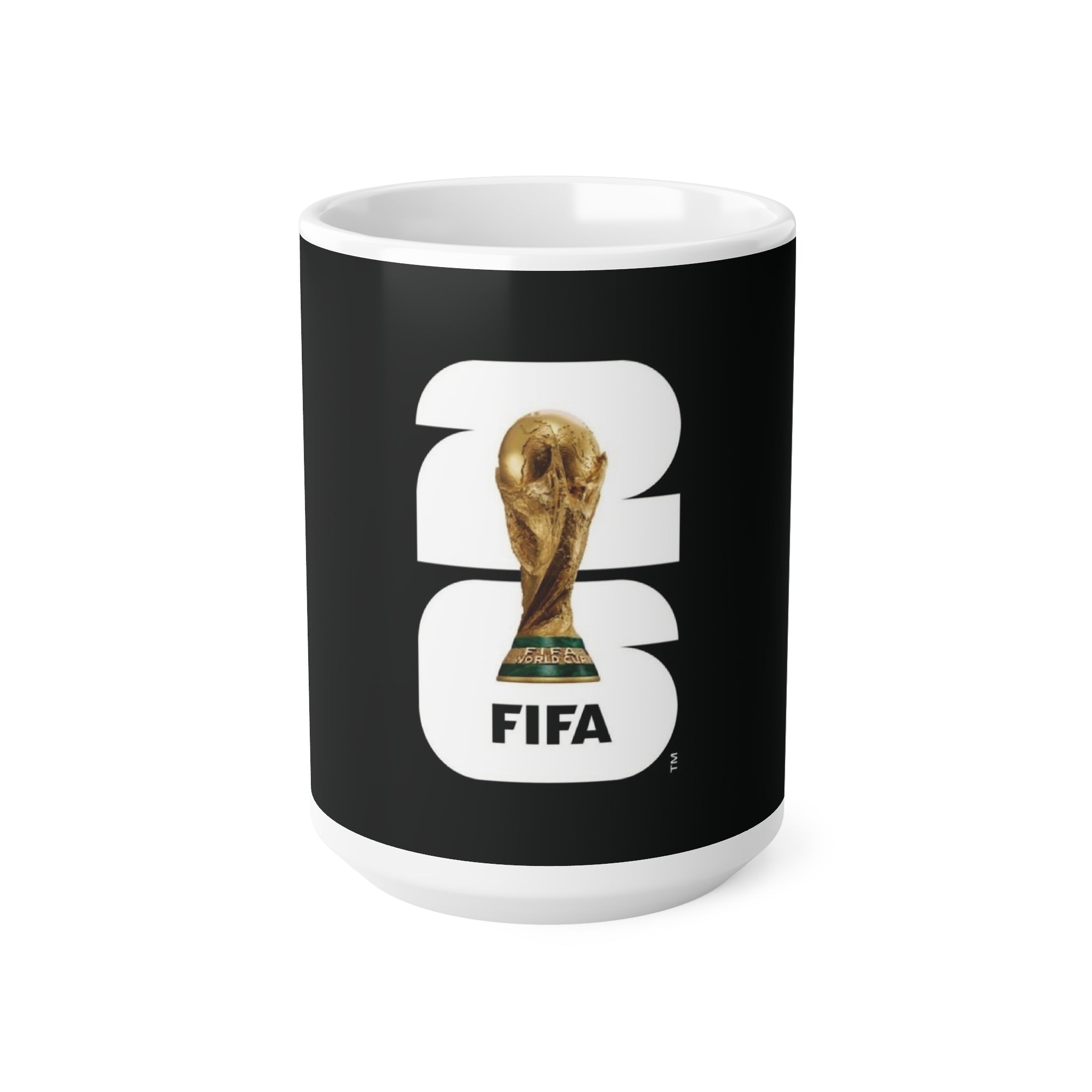 FIFA World Cup Trophy / Black Logo Ceramic Coffee Mug – 11oz & 15oz