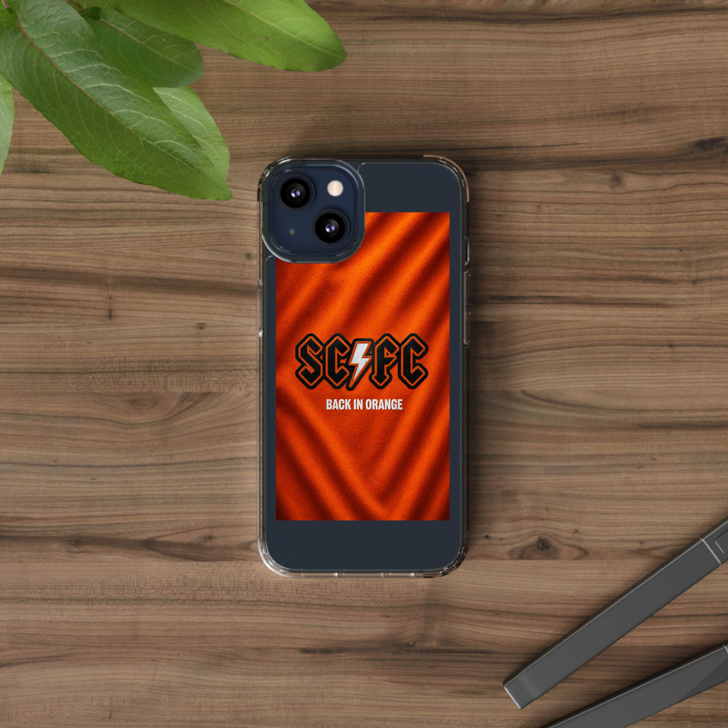 Salford CIty Inspired Phone Case — 'SCFC Back in Orange' Clear Protective Cover