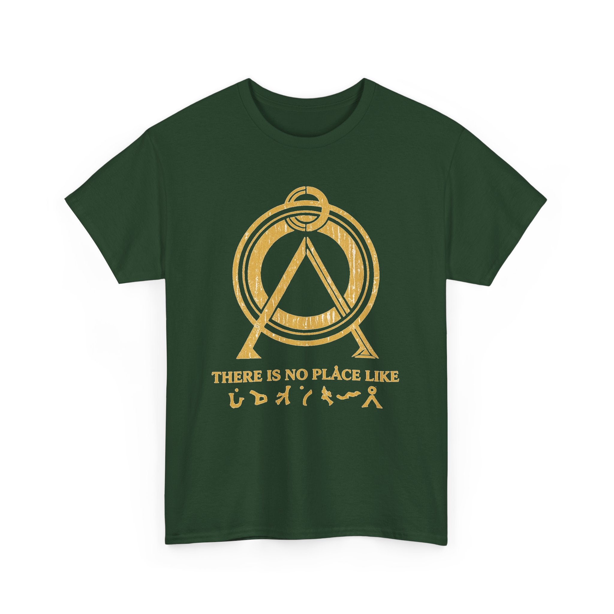 There Is No Place Like Home Graphic Tee — Vintage Gold Sigil T‑Shirt
